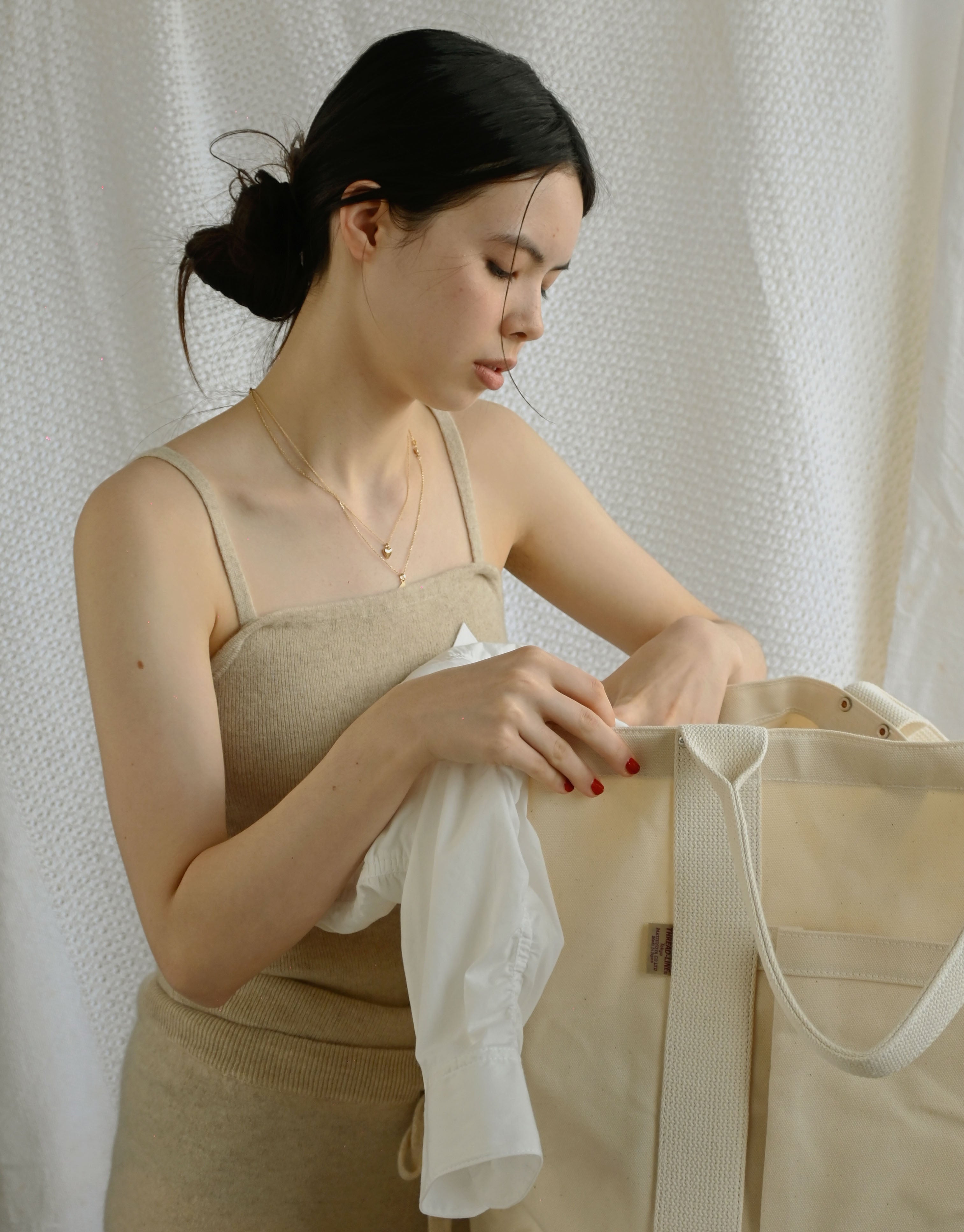 404 Cashmere Rib Tank - Beige