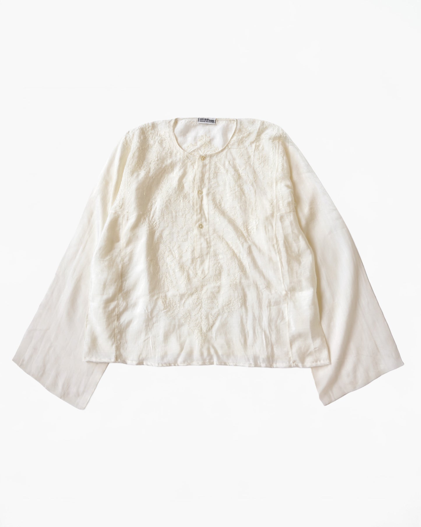 Rayon Embroidered Sheer Shirt