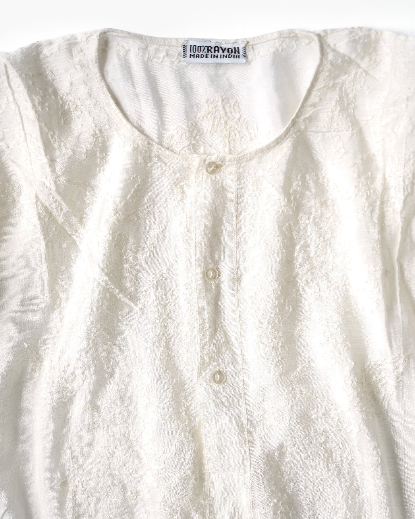 Rayon Embroidered Sheer Shirt