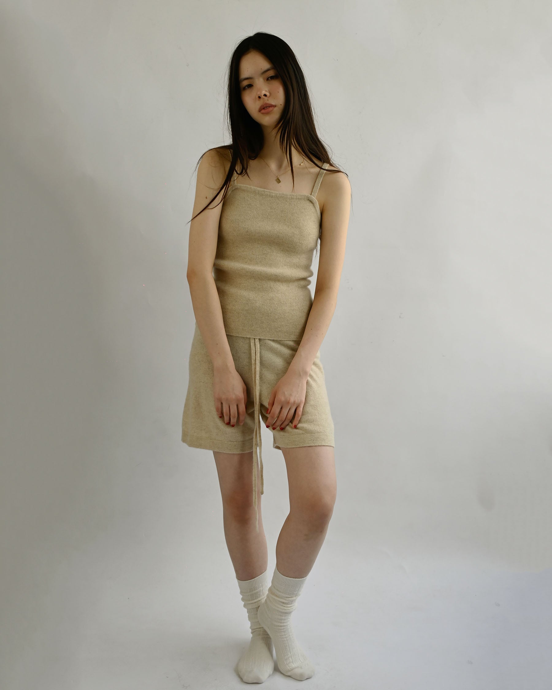 404 Cashmere Loose Shorts - Beige