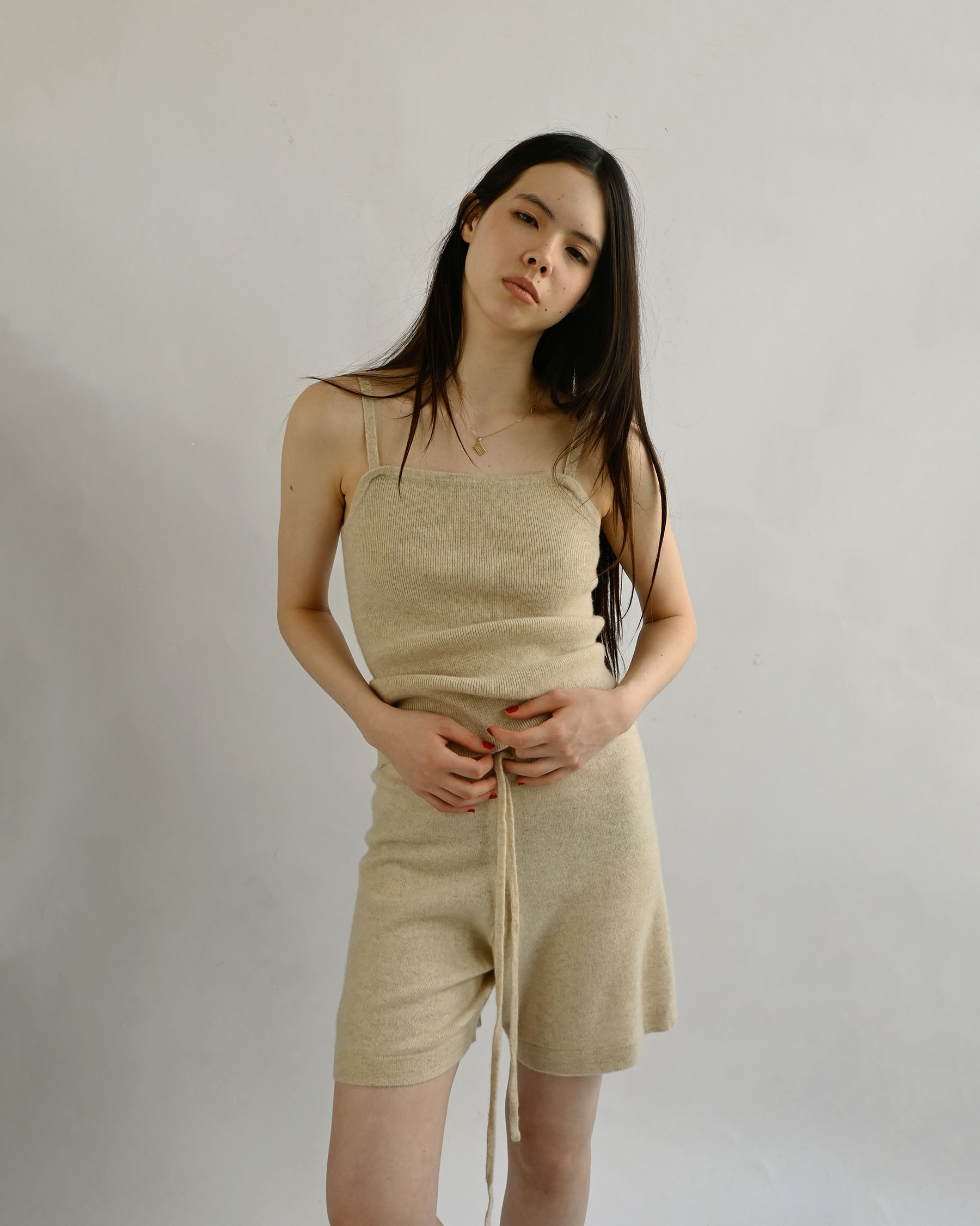 404 Cashmere Loose Shorts - Beige