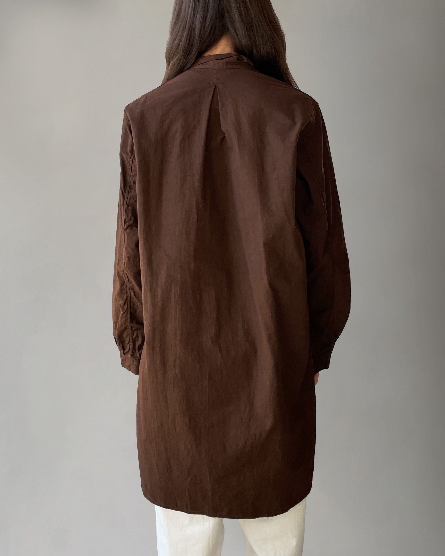 Over-dyed Swedish Pullover Shirt Brown