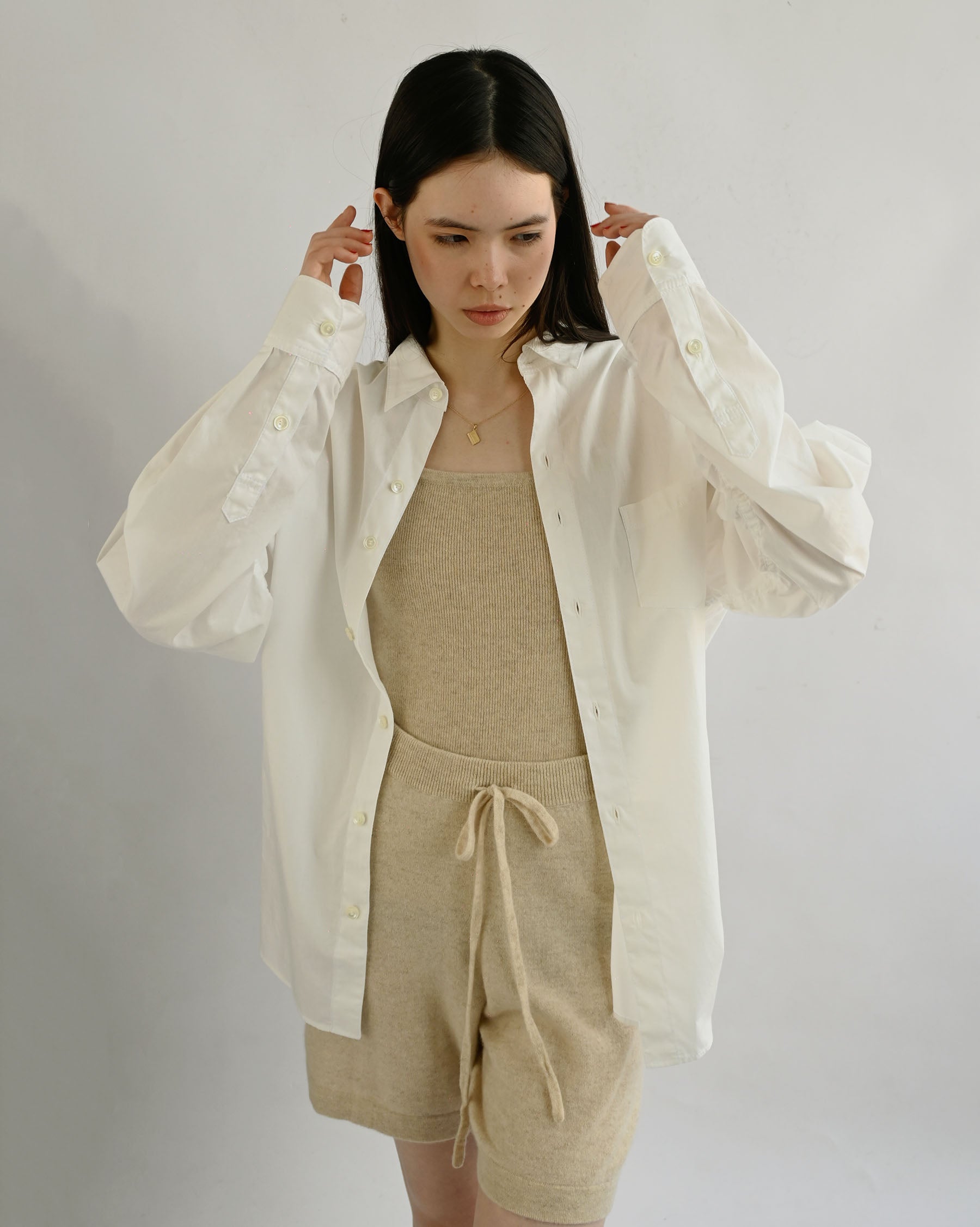 404 Cashmere Rib Tank - Beige