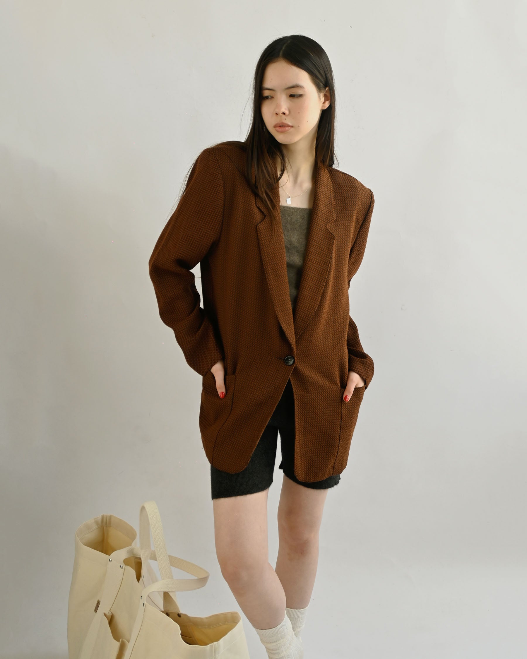 404 Cashmere Rib Shorts - Charcoal