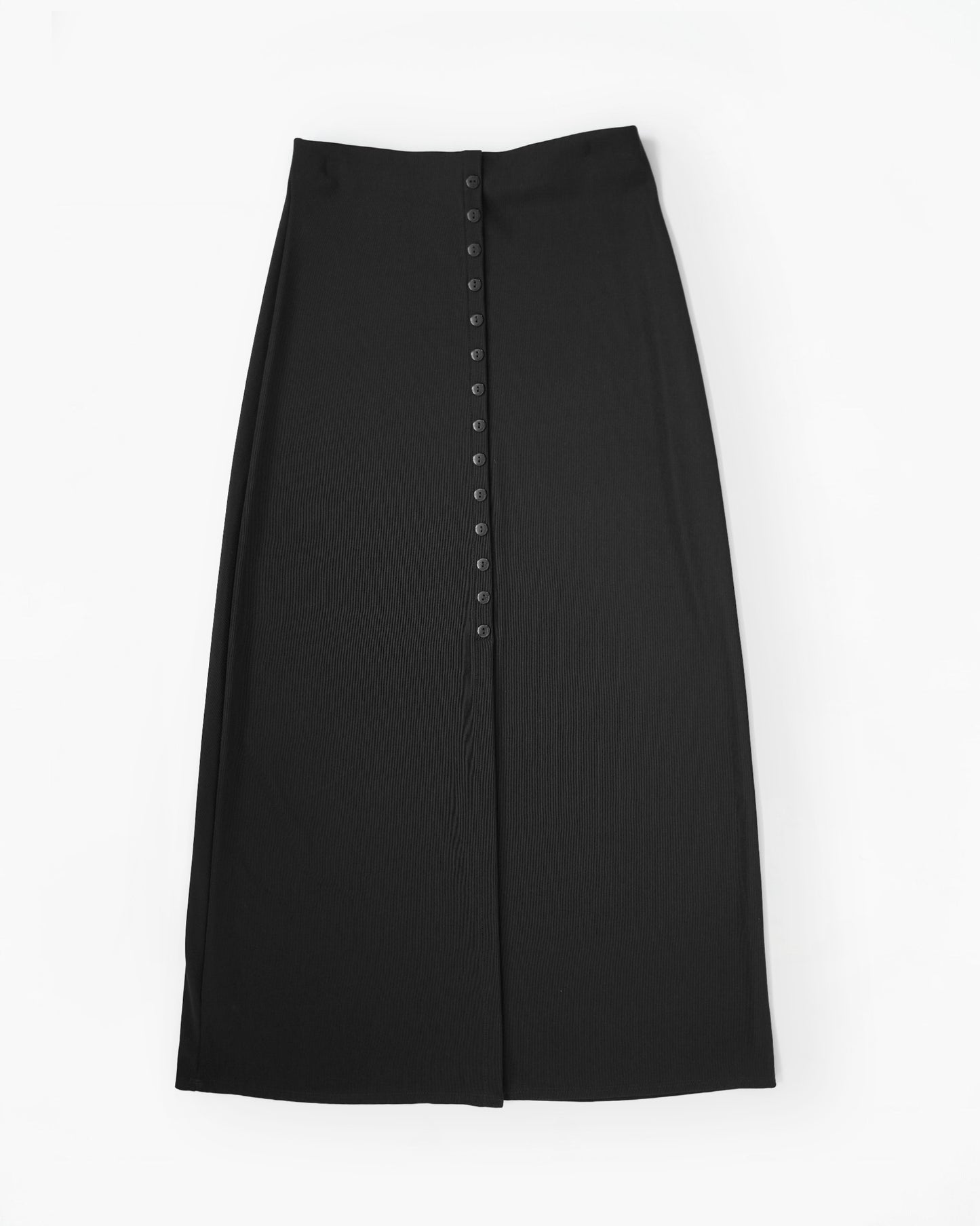 Stretch Jersey Button Skirt