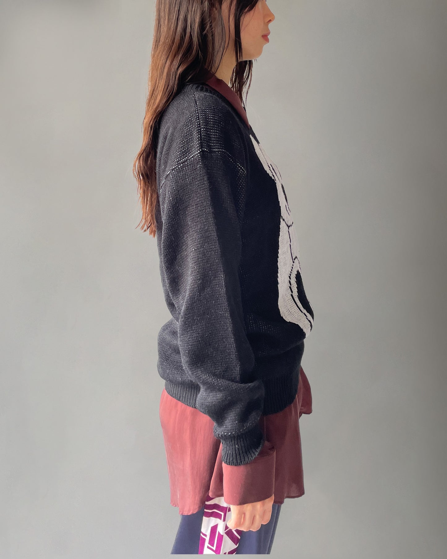 Acrylic Black Sweater "Bear"