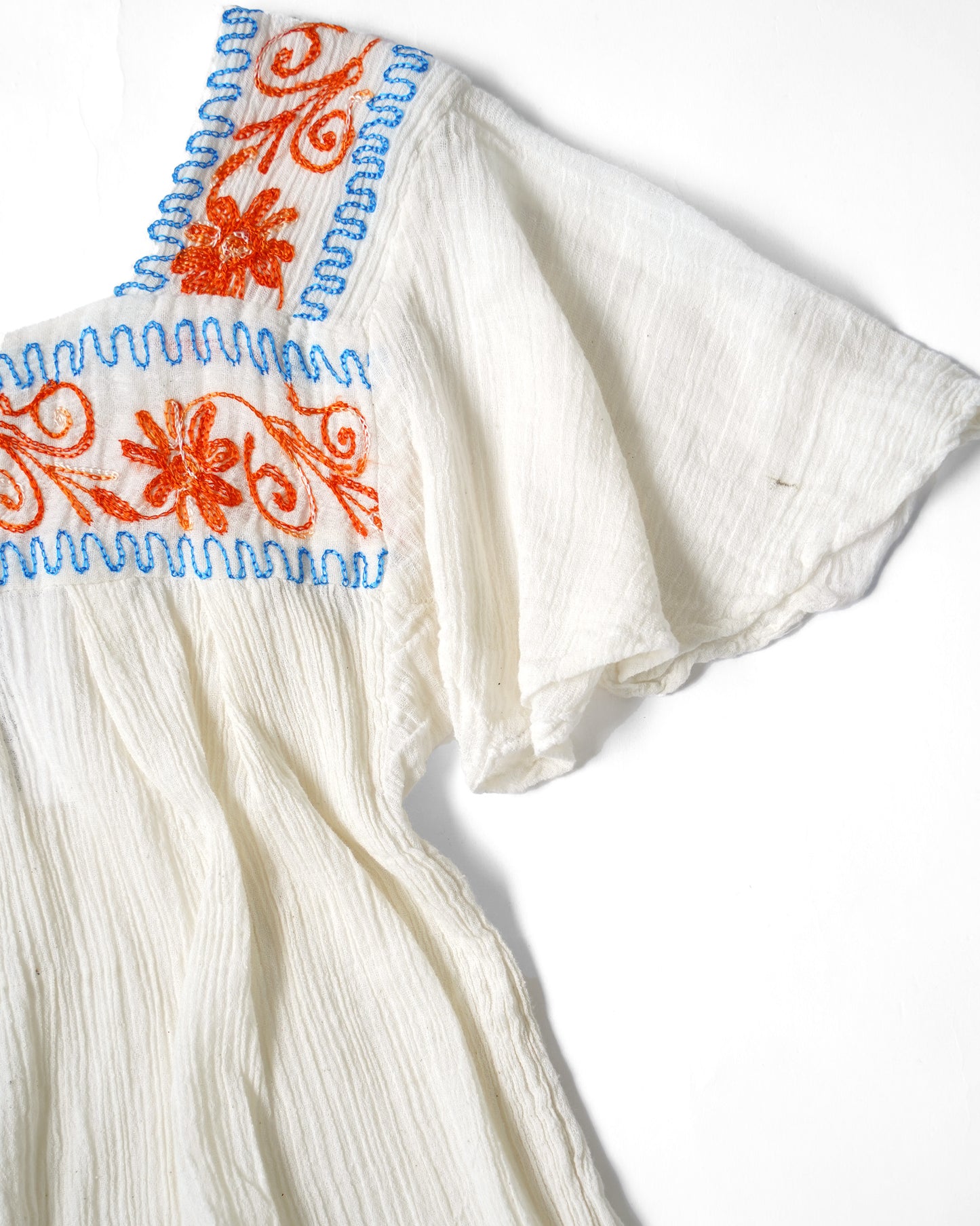 1970's Hand Embroidered Cotton Top