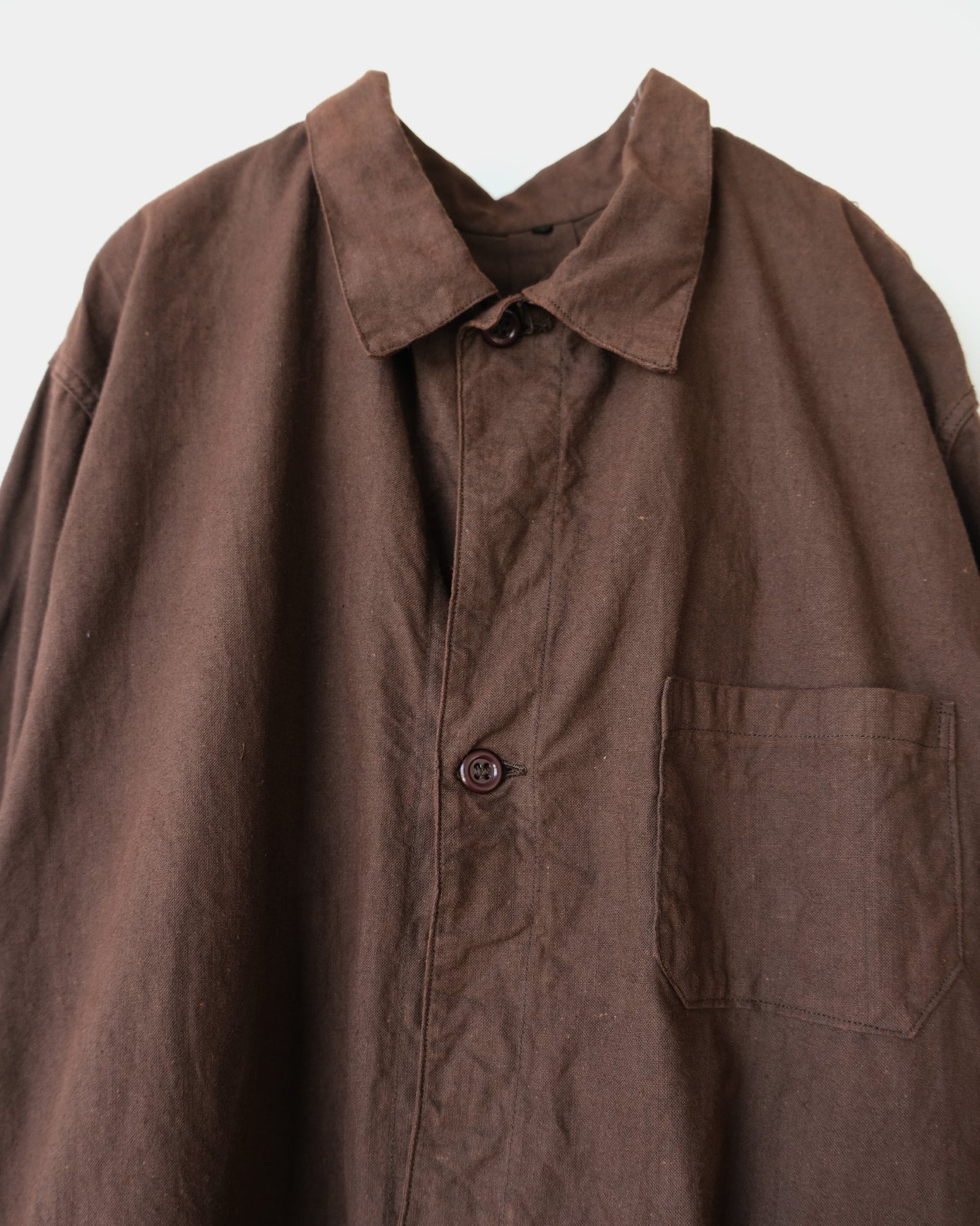 Over-dyed Swedish Pullover Shirt Brown