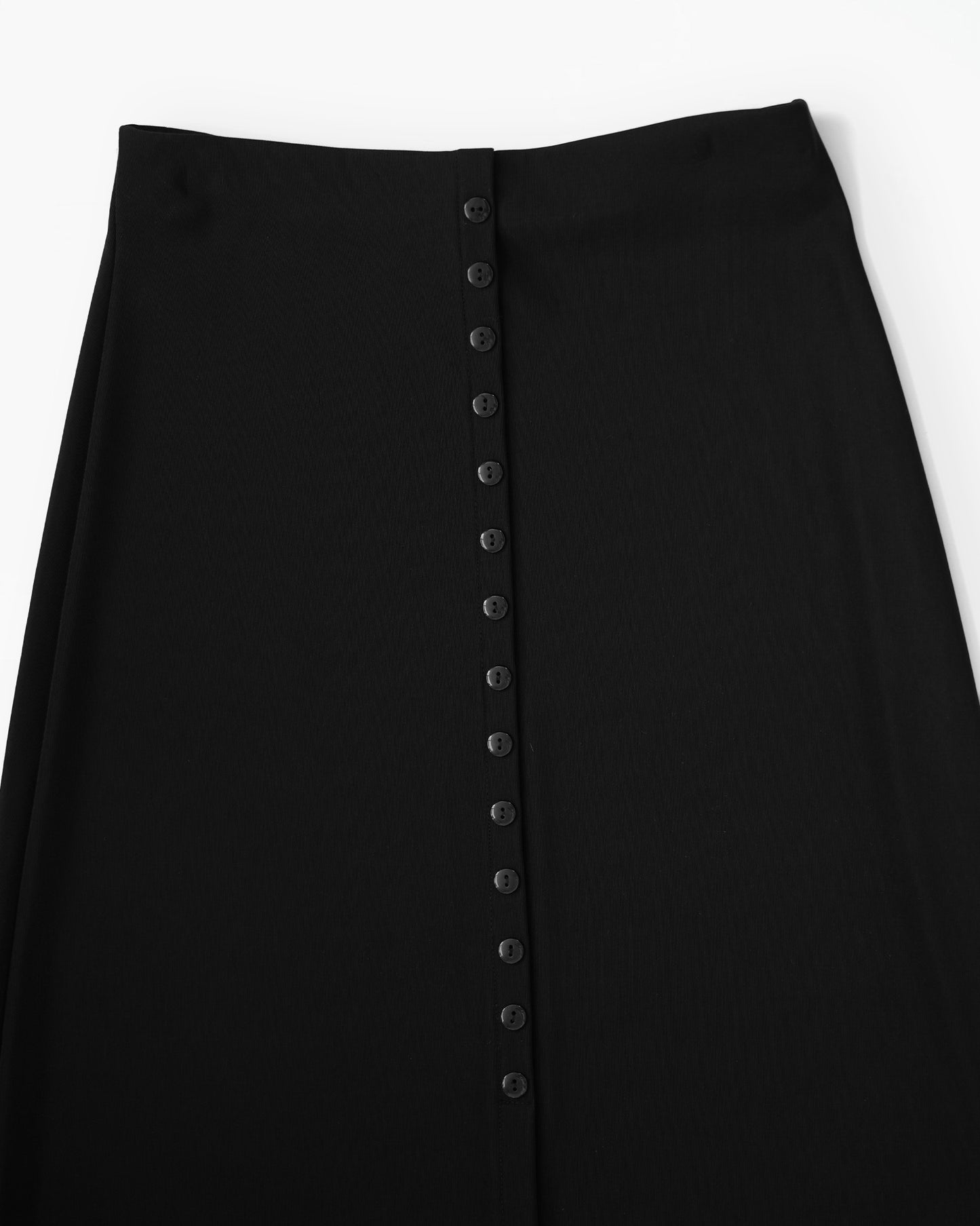 Stretch Jersey Button Skirt