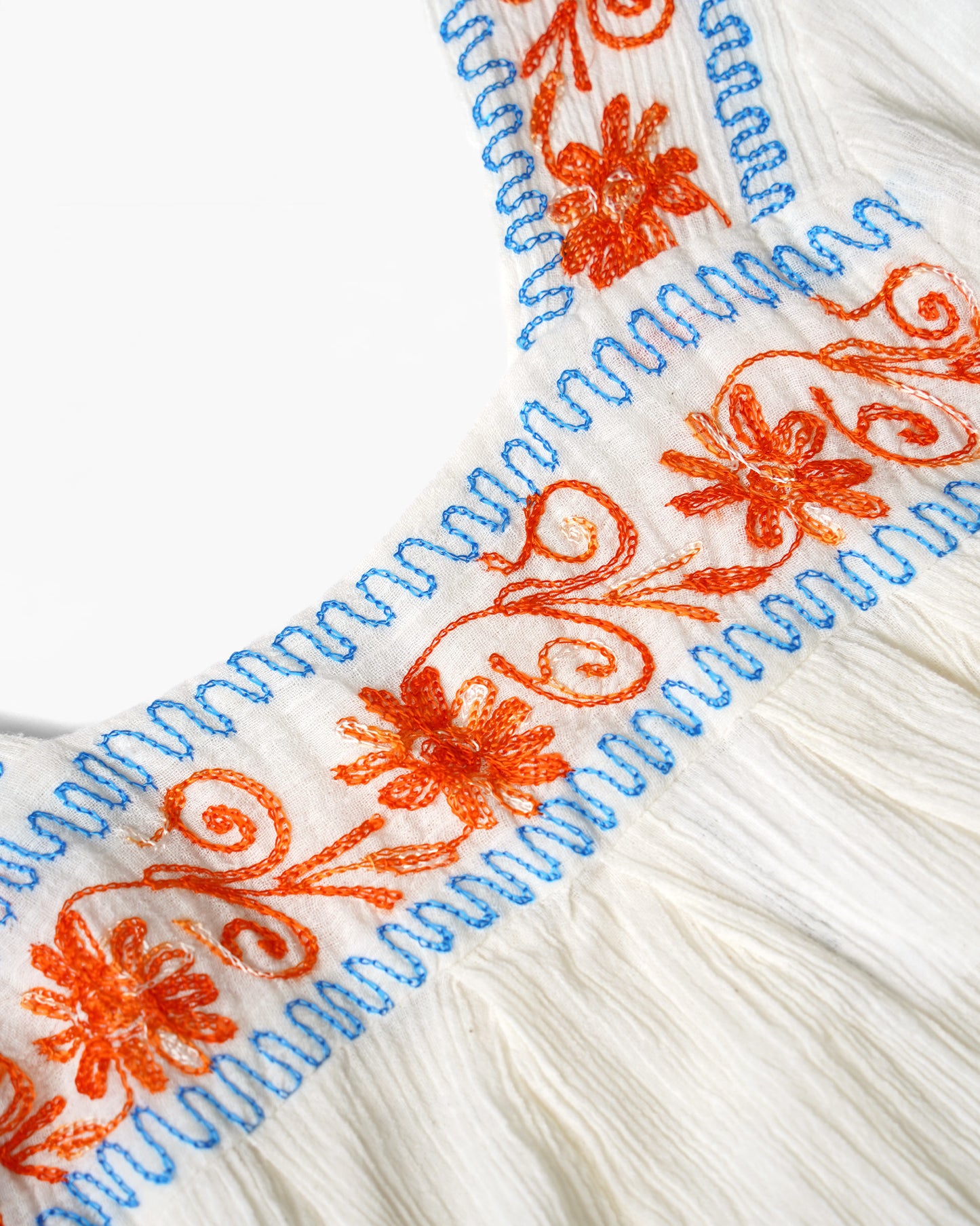 1970's Hand Embroidered Cotton Top