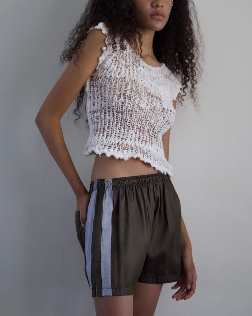 Handwoven Raw Thai Silk Unisex Contrast Shorts