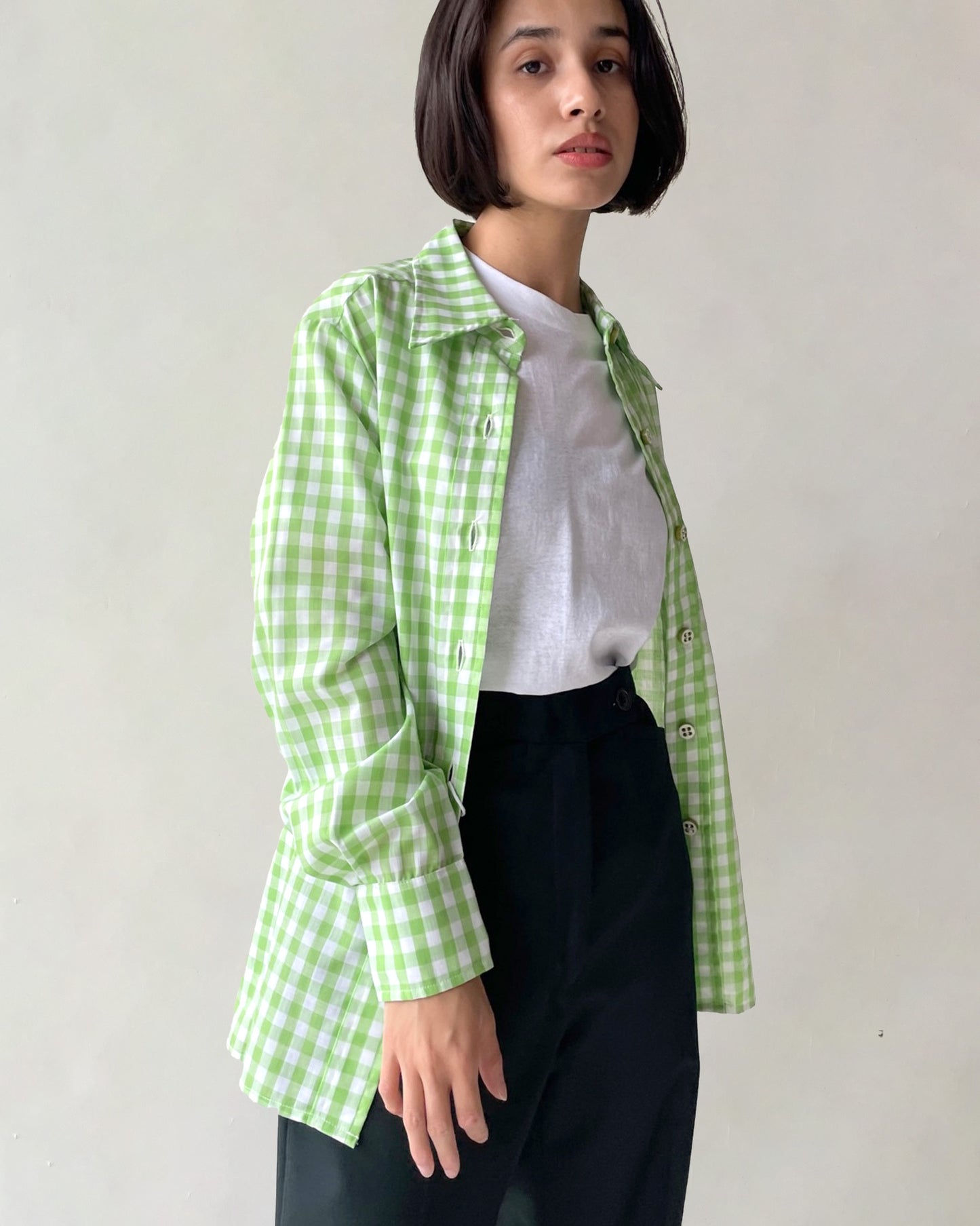 70s Patterned Cotton L/S Shirt