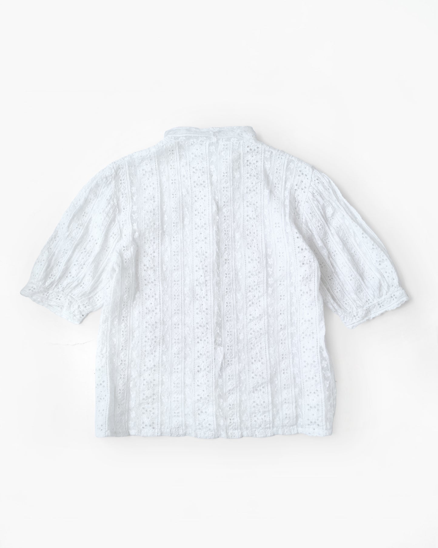 Eyelet Cotton Lace Blouse Made in France