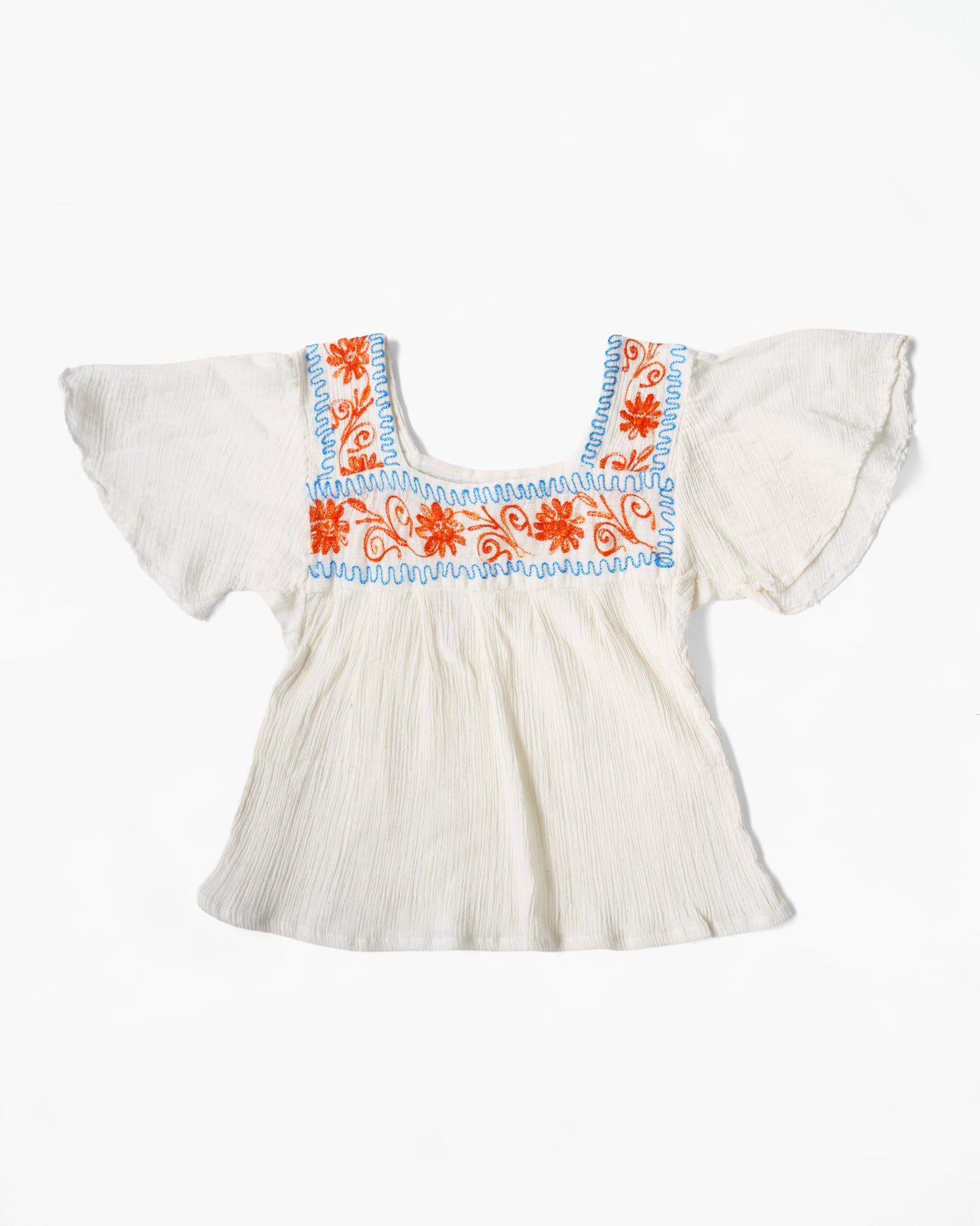 1970's Hand Embroidered Cotton Top