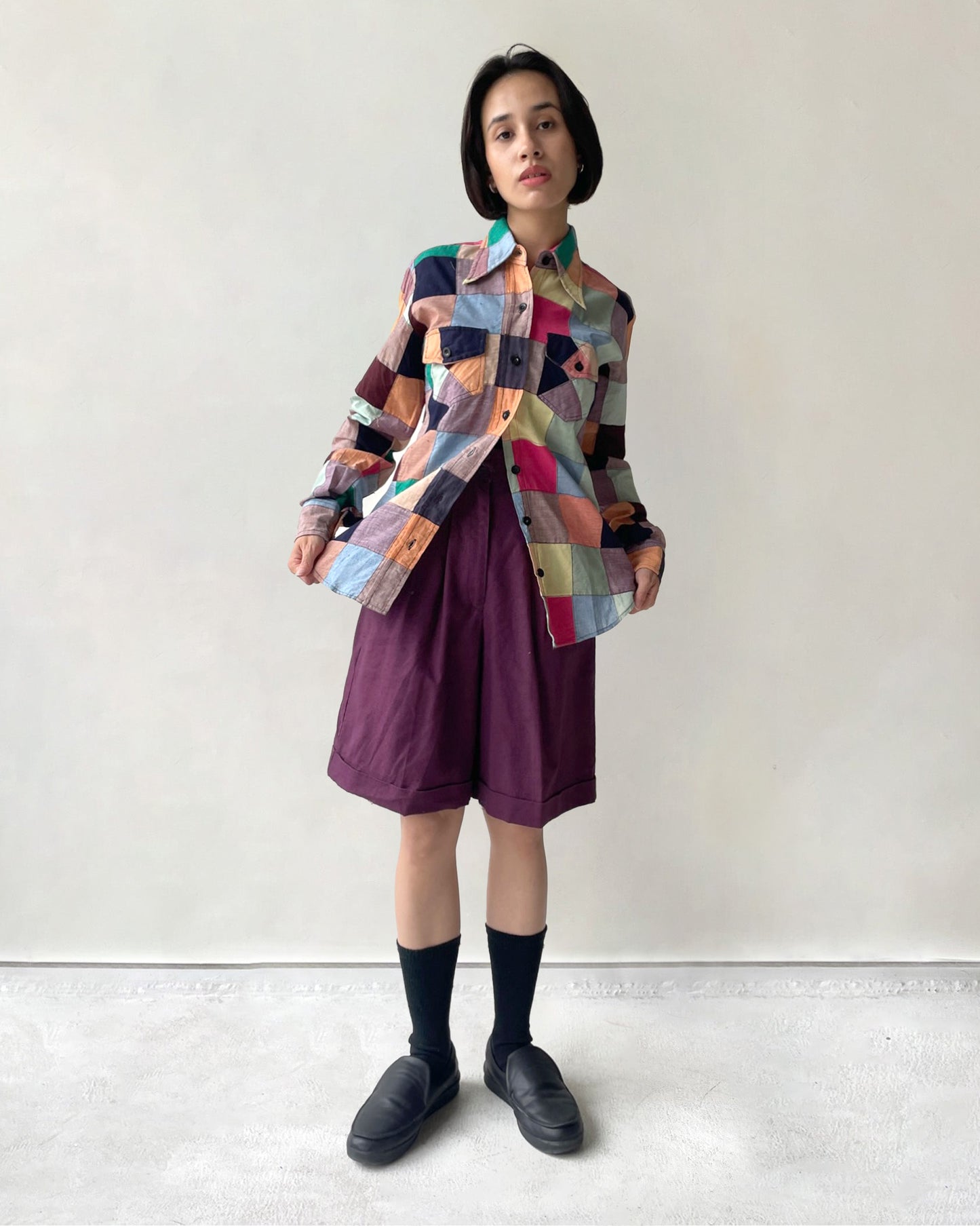 70's Madras Patchwork Shirt