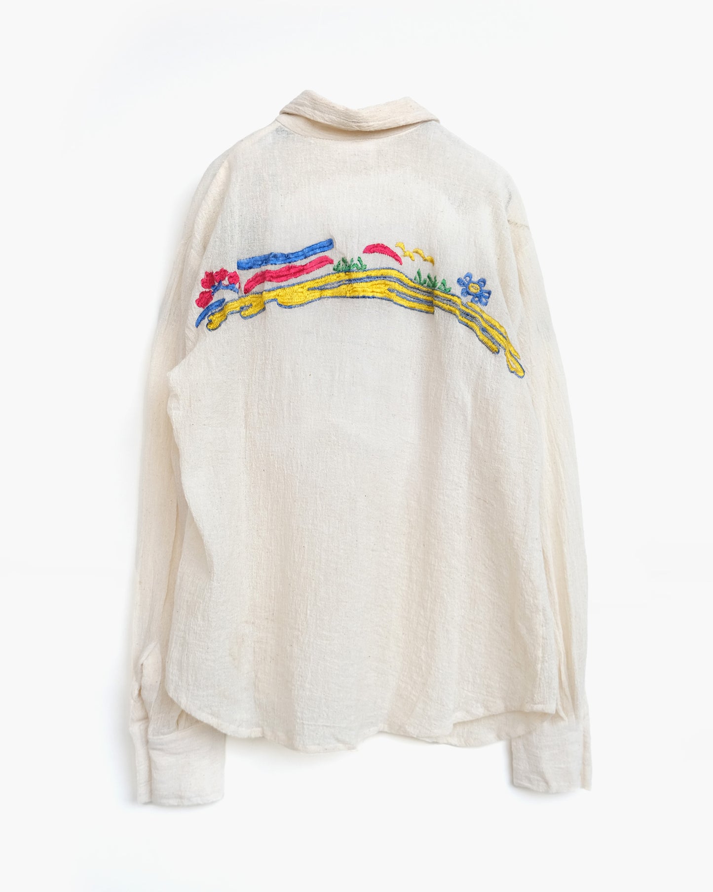 70's Hand Embroidered Gauze Shirts