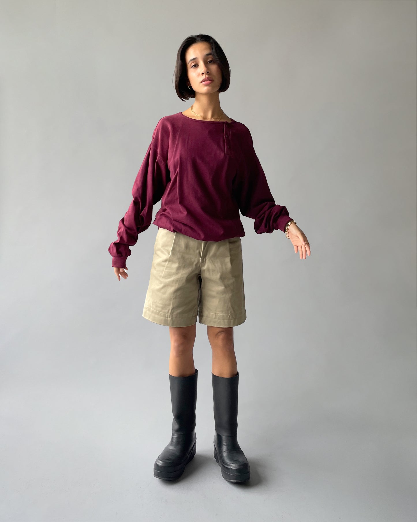 NOS Cotton Snap Button Pullover