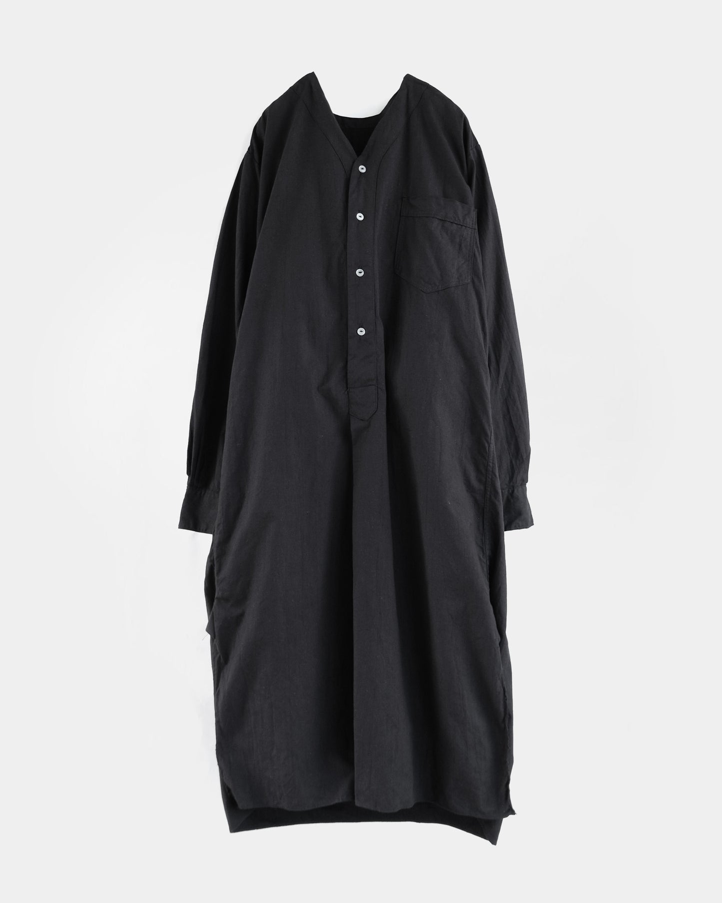Over-Dyed White Cotton Long Shirt