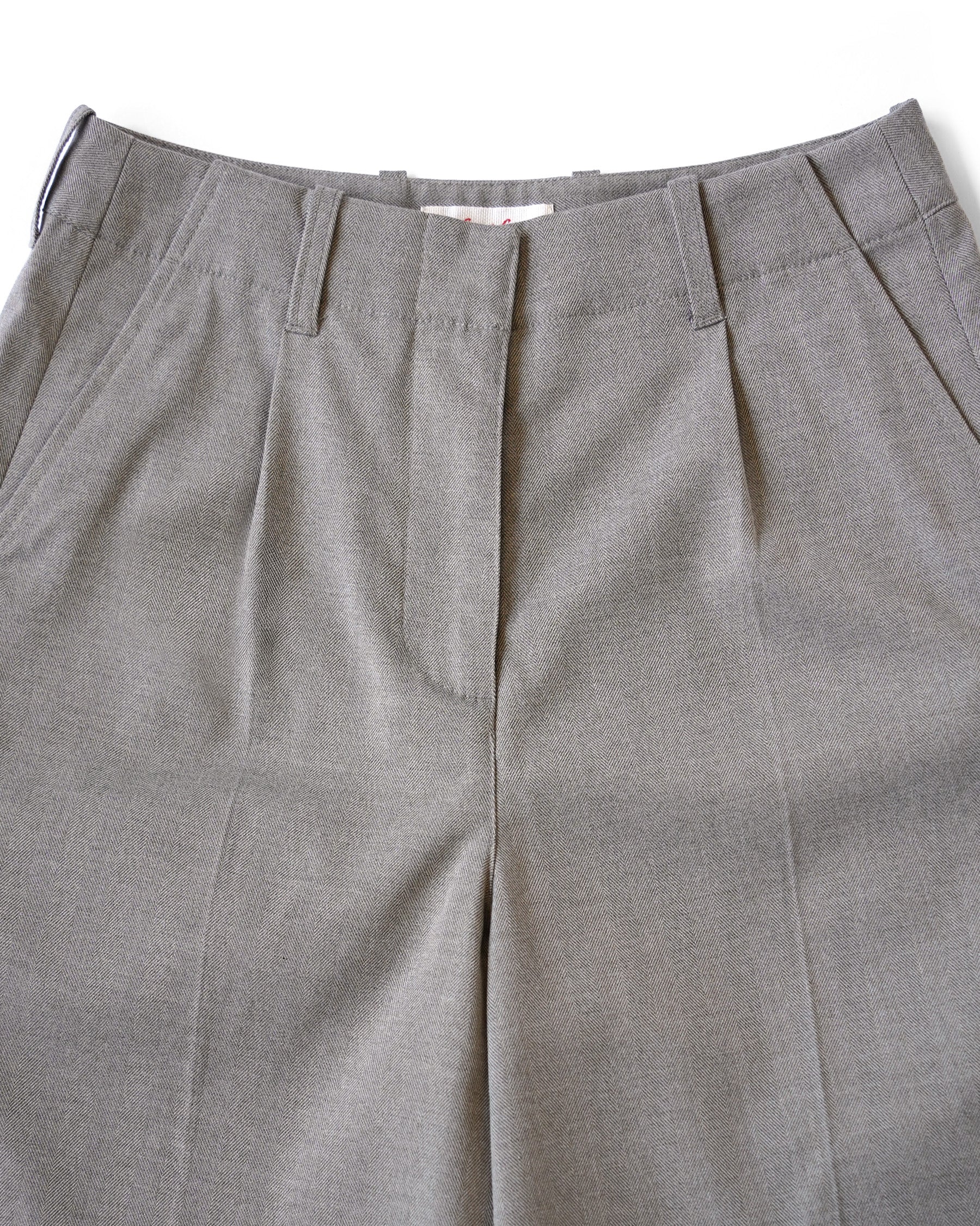 Cut-off Rayon Pants - Greige