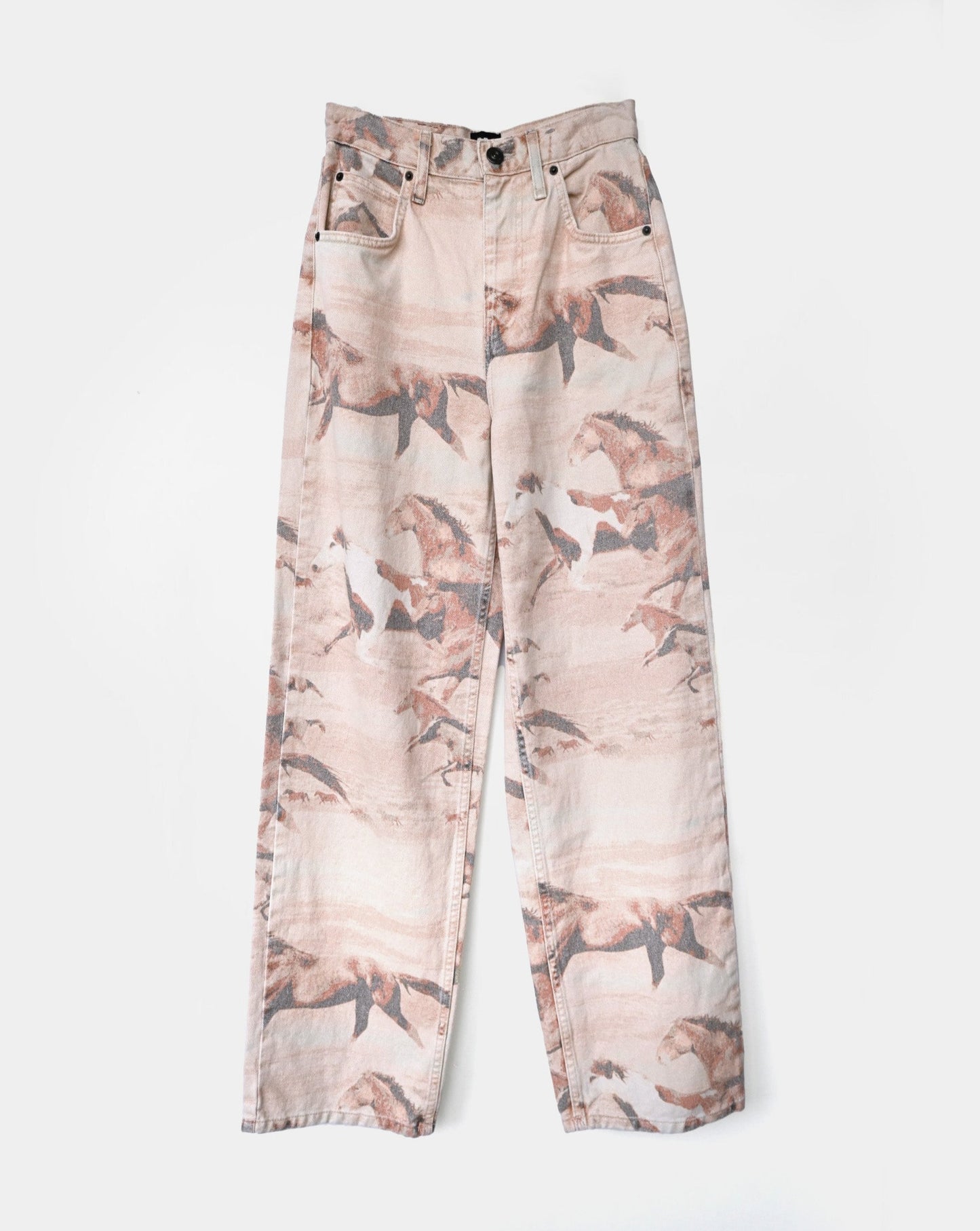 Printed High-Rise Pants