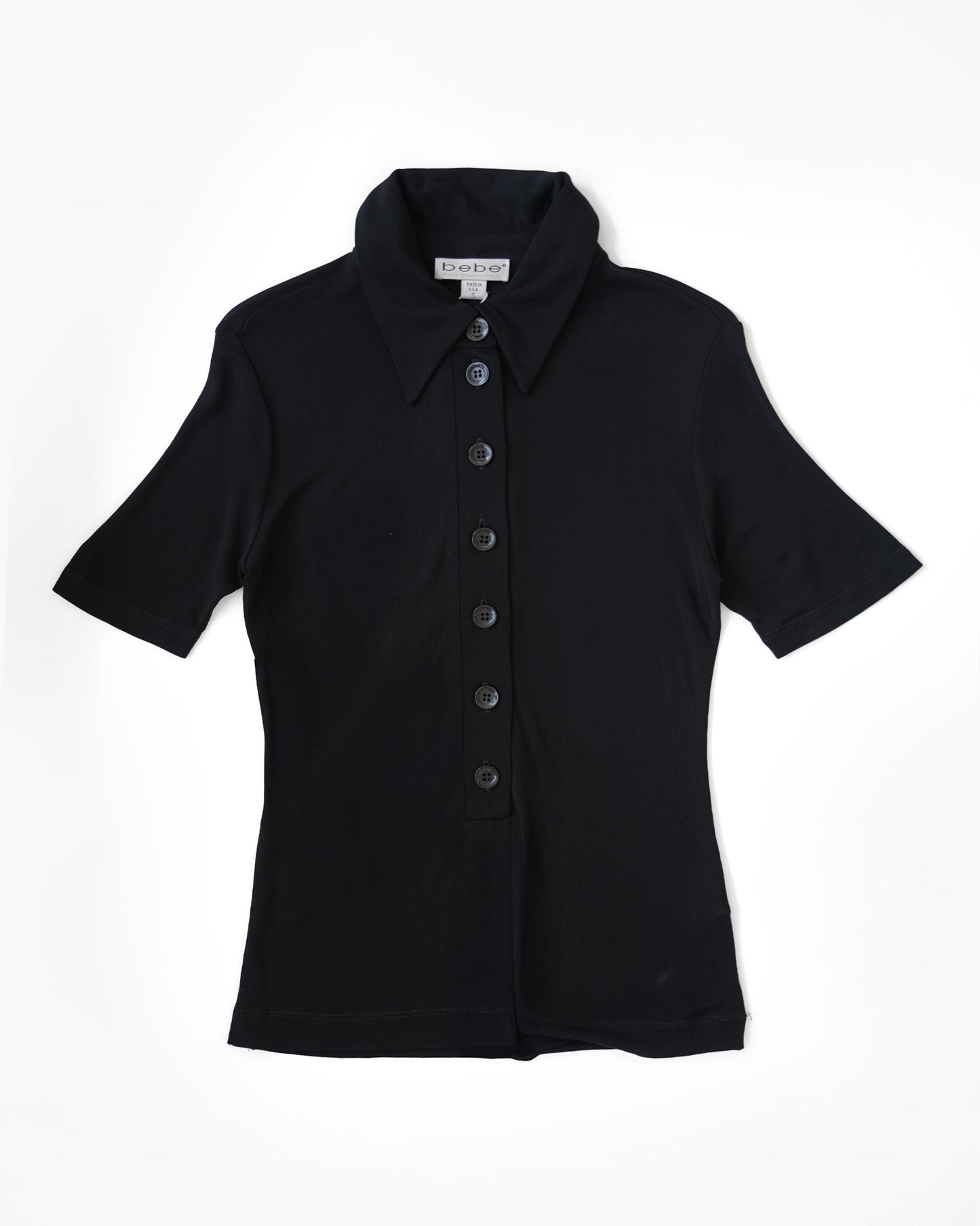 Stretch Jersey Polo Shirt with Front Button – Made in USA