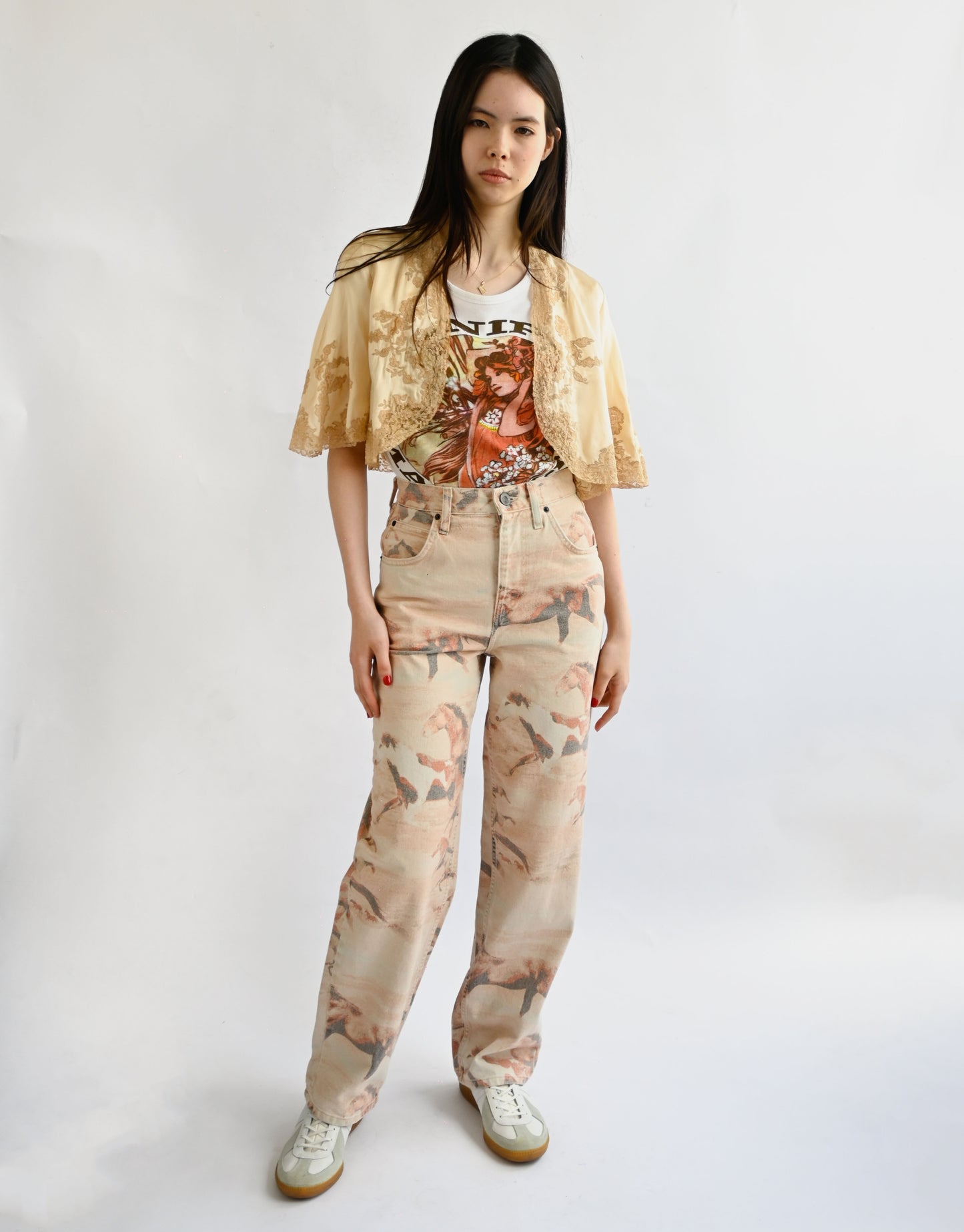 Printed High-Rise Pants
