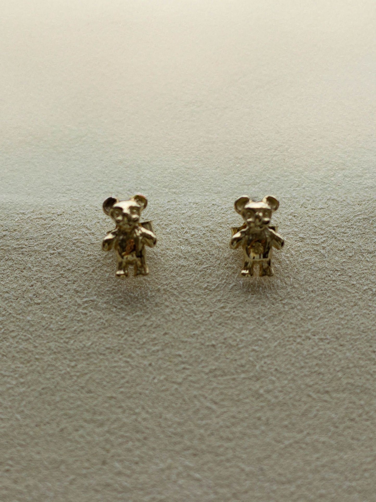 14k 9ct gold teddy bear earrings (GDE-25SS021)