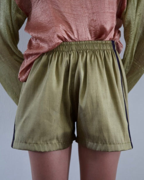 Handwoven Raw Thai Silk Unisex Contrast Shorts