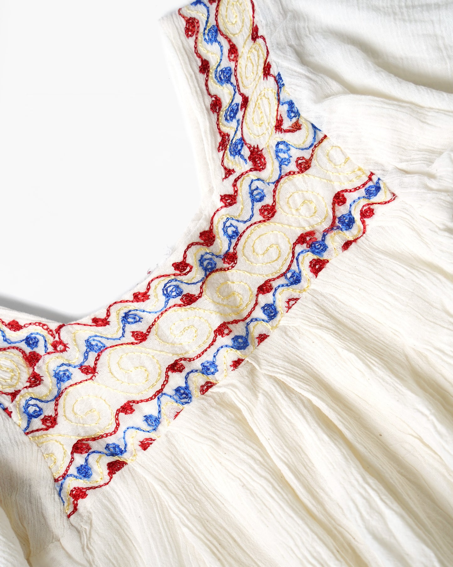 1970's Hand Embroidered Cotton Top