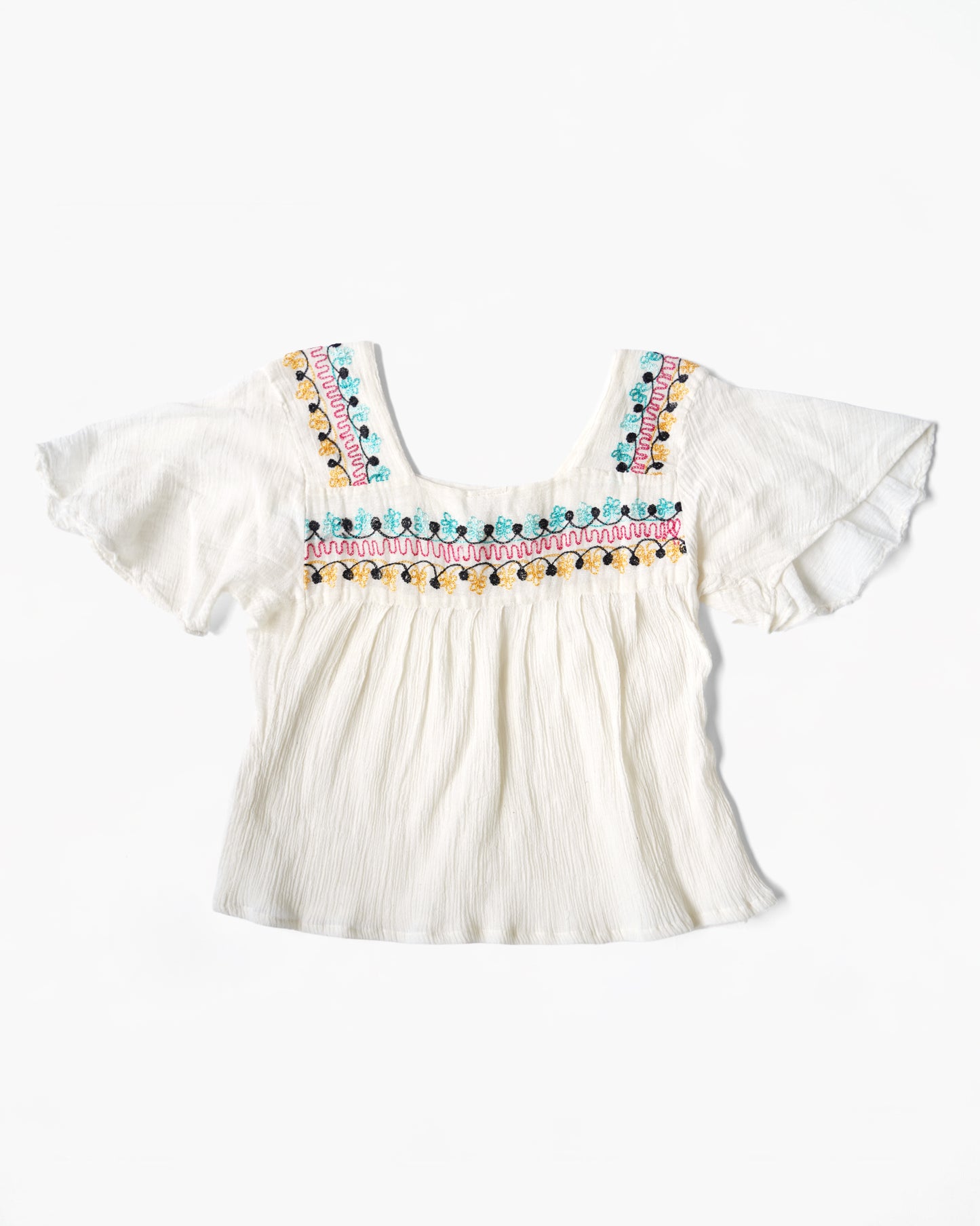 1970's Hand Embroidered Cotton Top