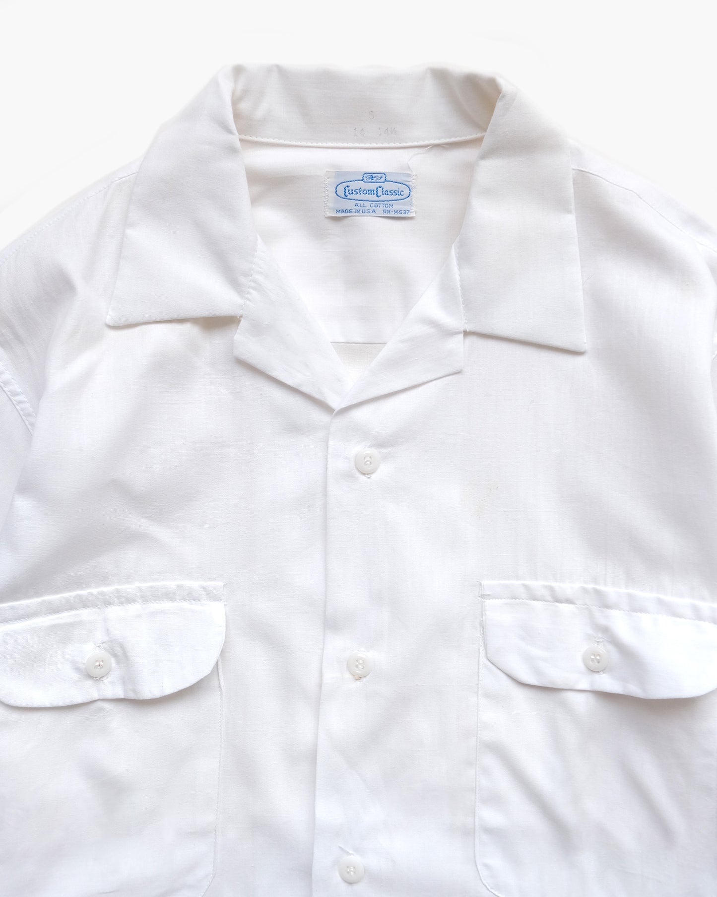 Half Sleeve White Shirt Made in USA
