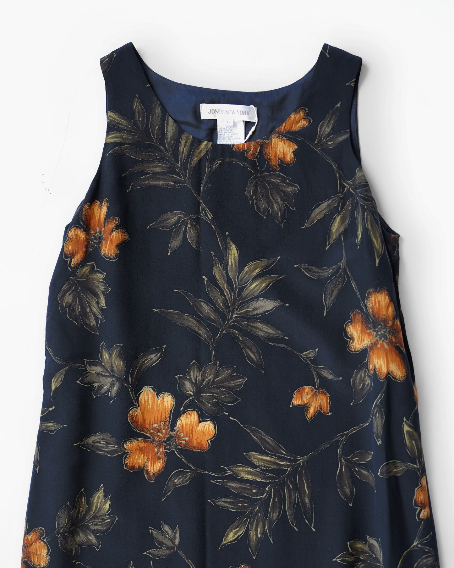 100% Silk Floral Sleeveless Dress