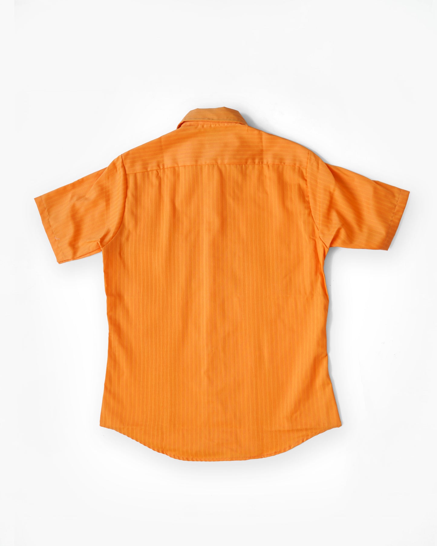 1970's Orange Stripe Pattern Short Sleeve Shirt