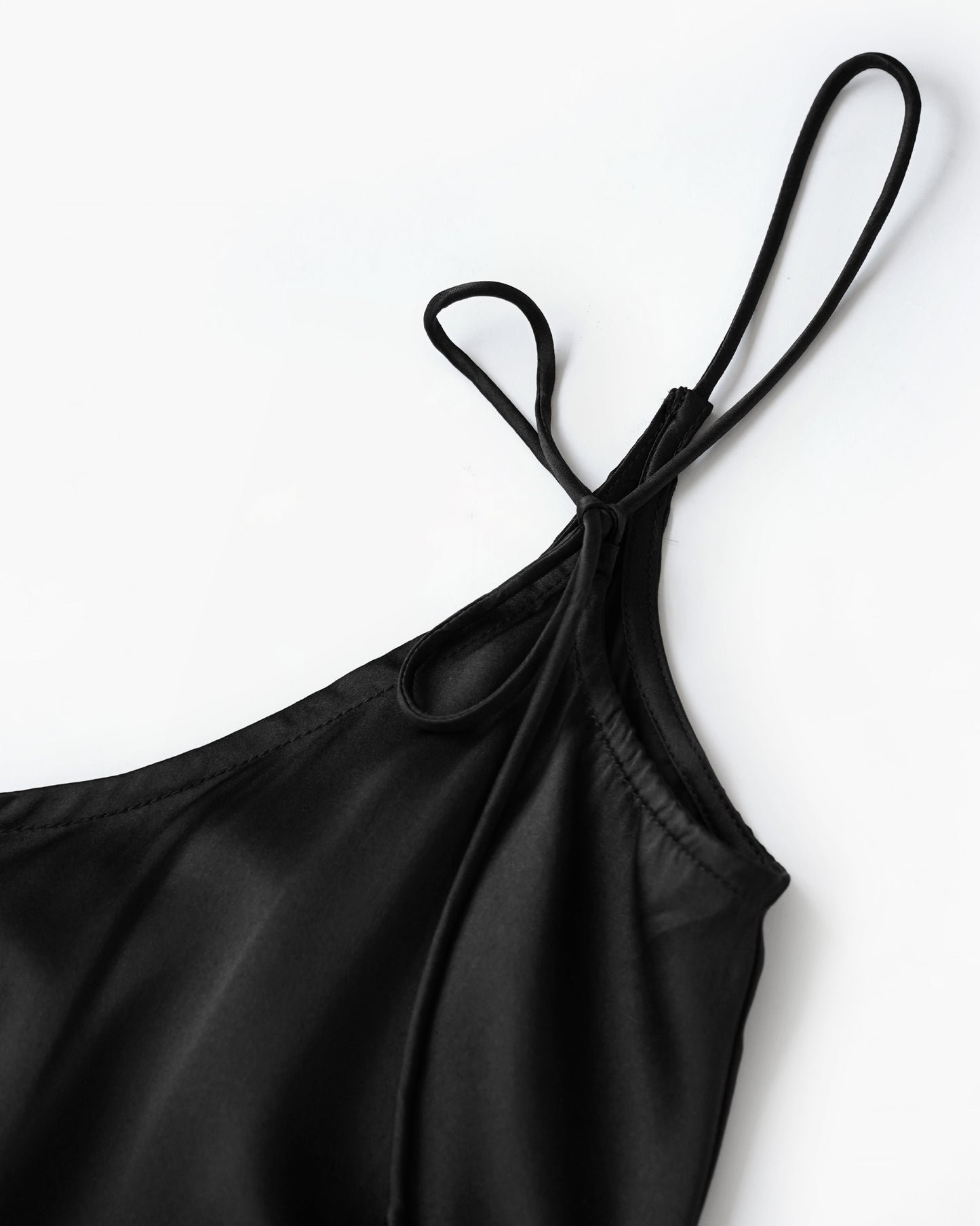Silk Camisole Bodysuits - Black