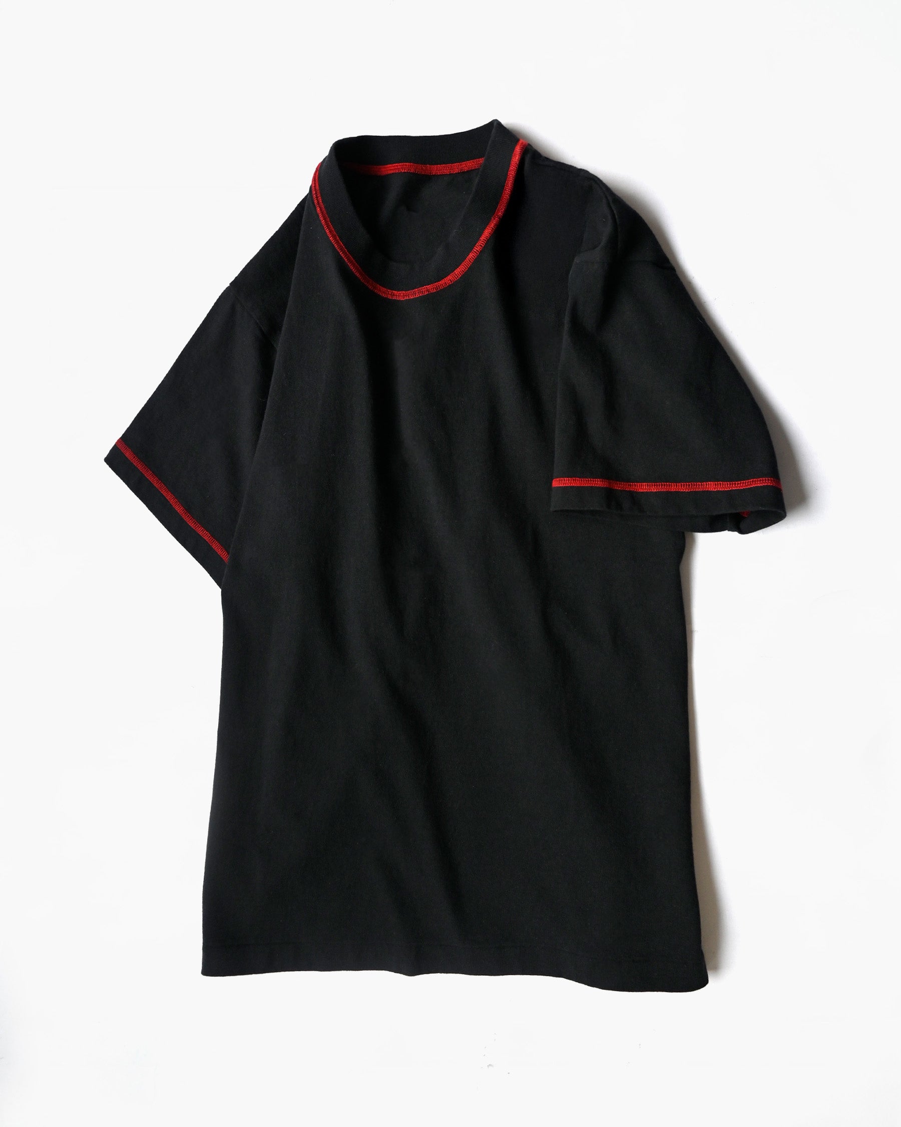 404 Red Stitched S/S Black Tee
