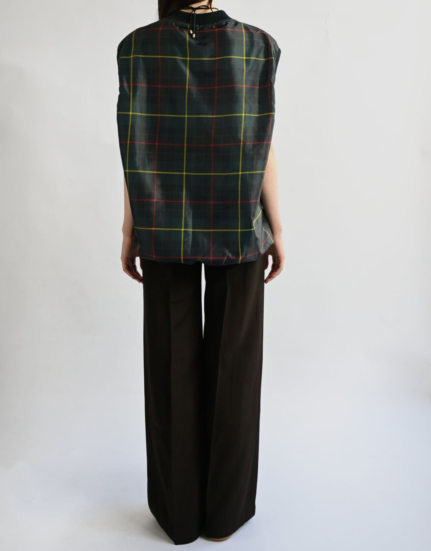 Nylon Plaid Vest