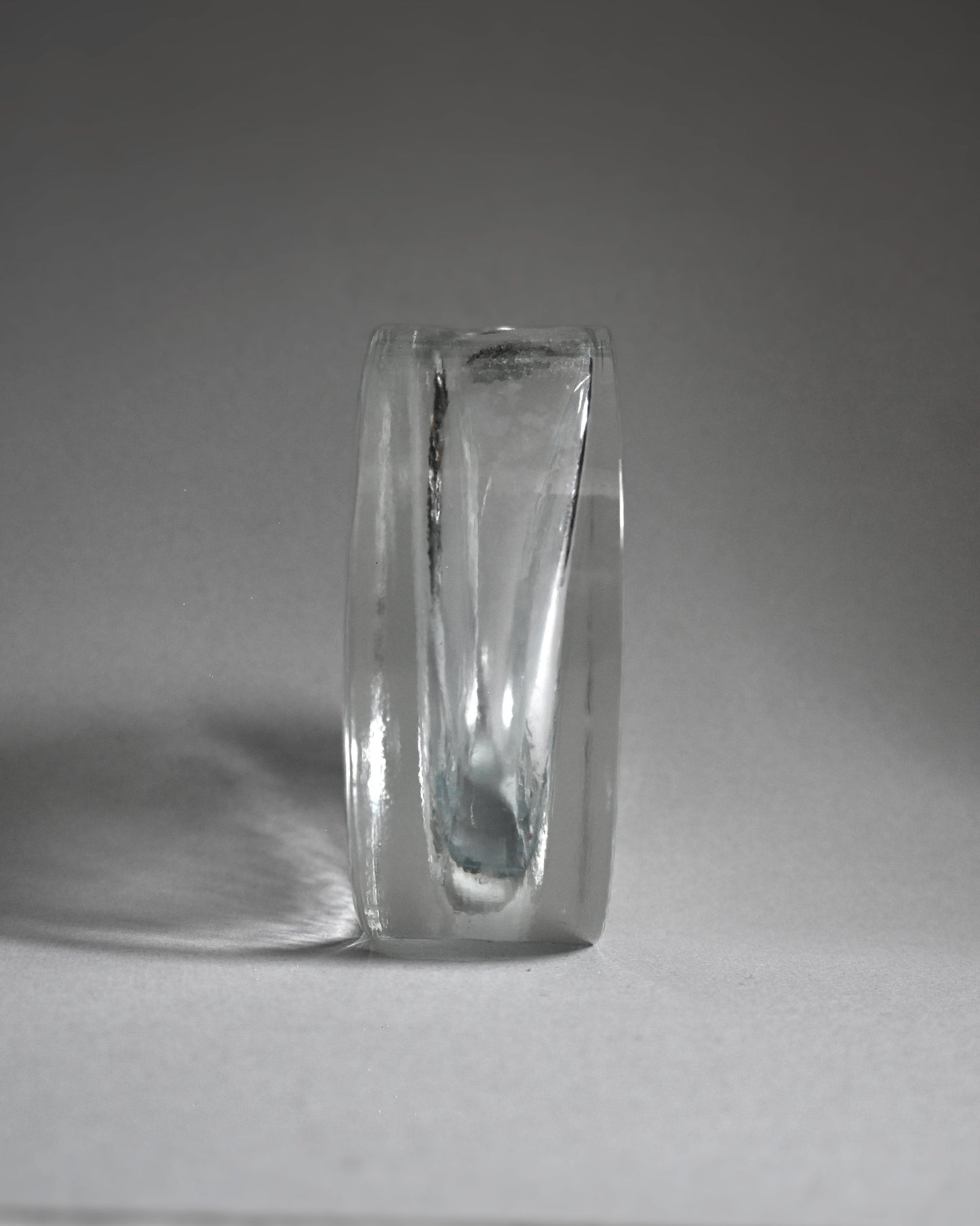 60's Walther Glas Round Block Glass Vase