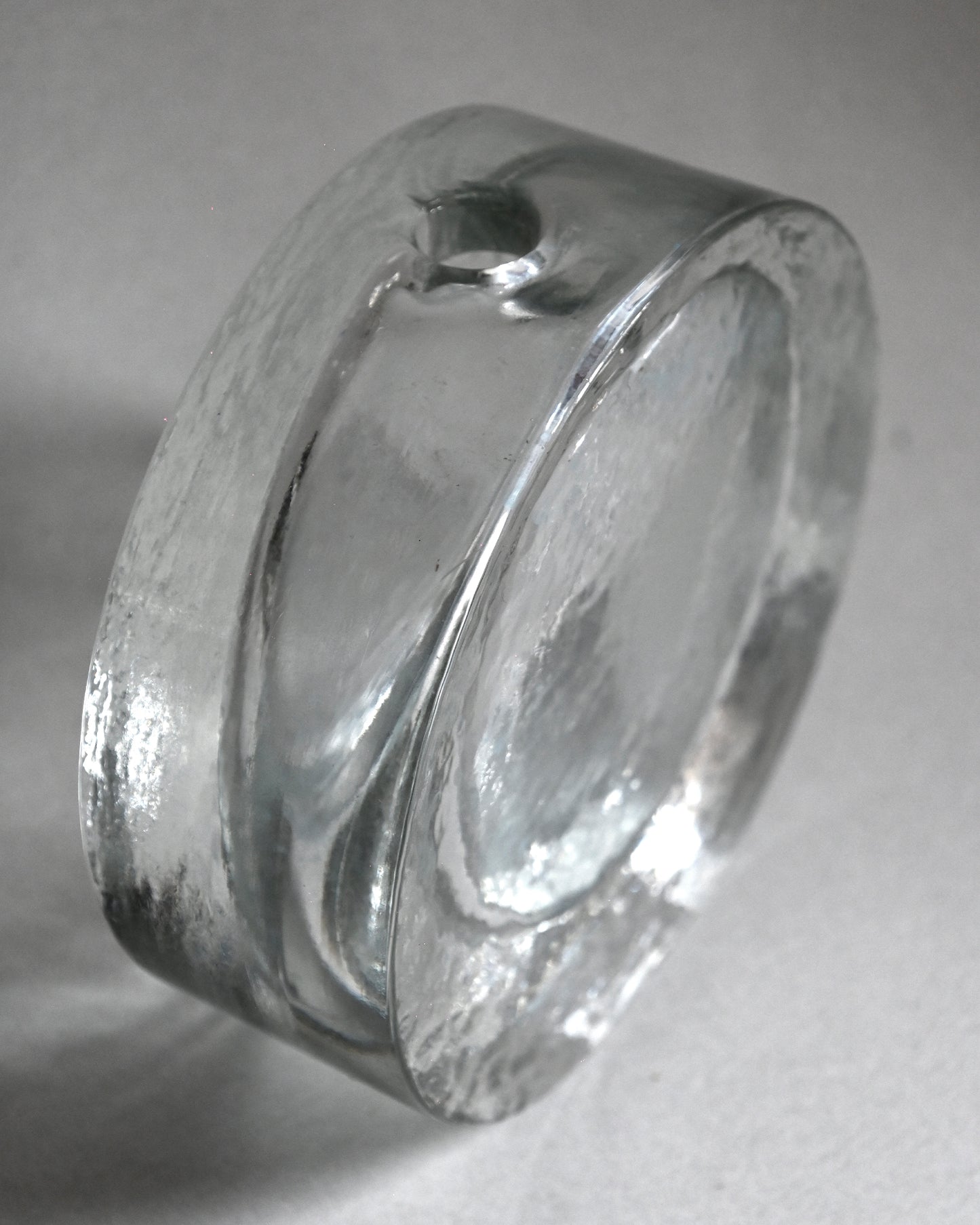 60's Walther Glas Round Block Glass Vase