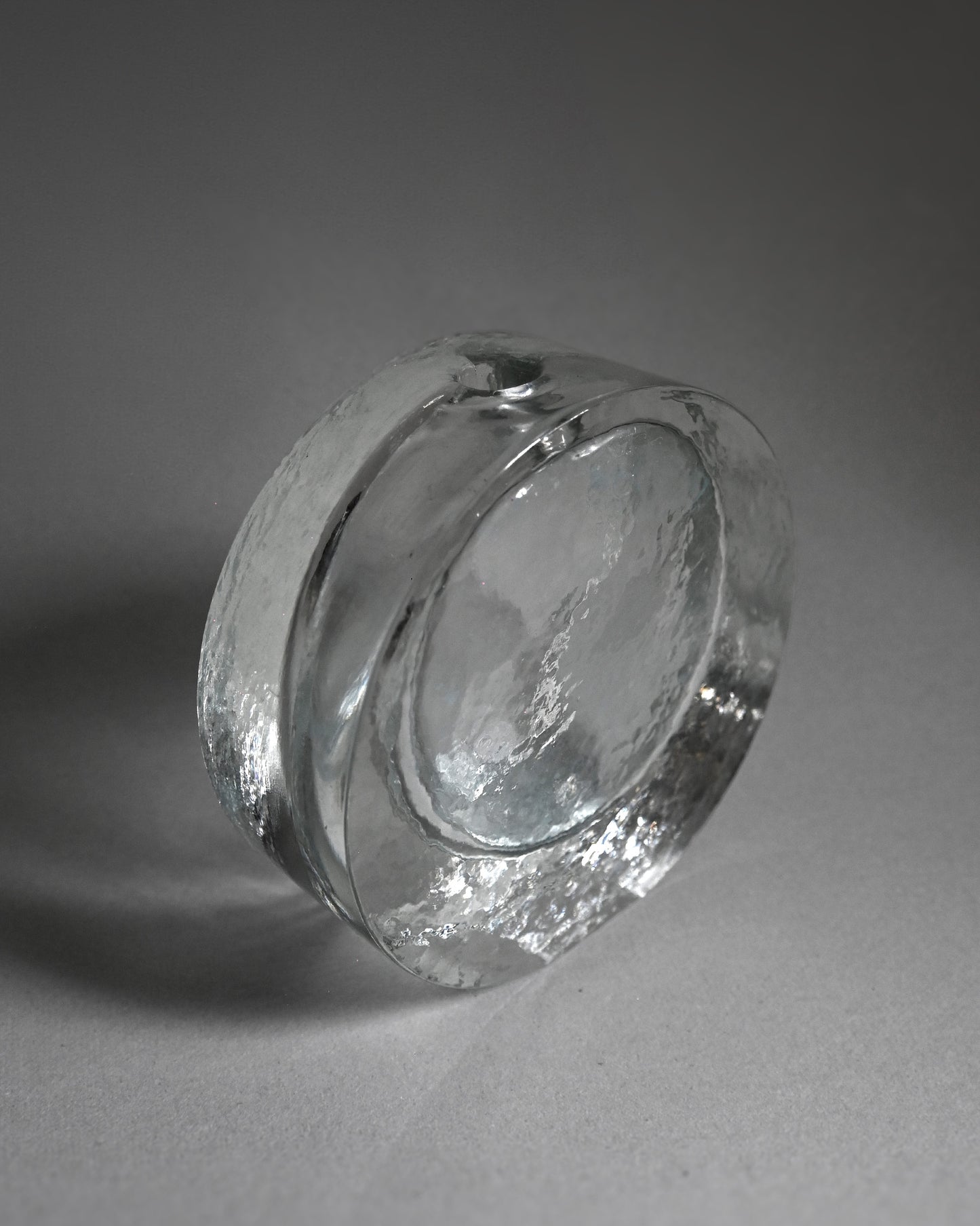 60's Walther Glas Round Block Glass Vase