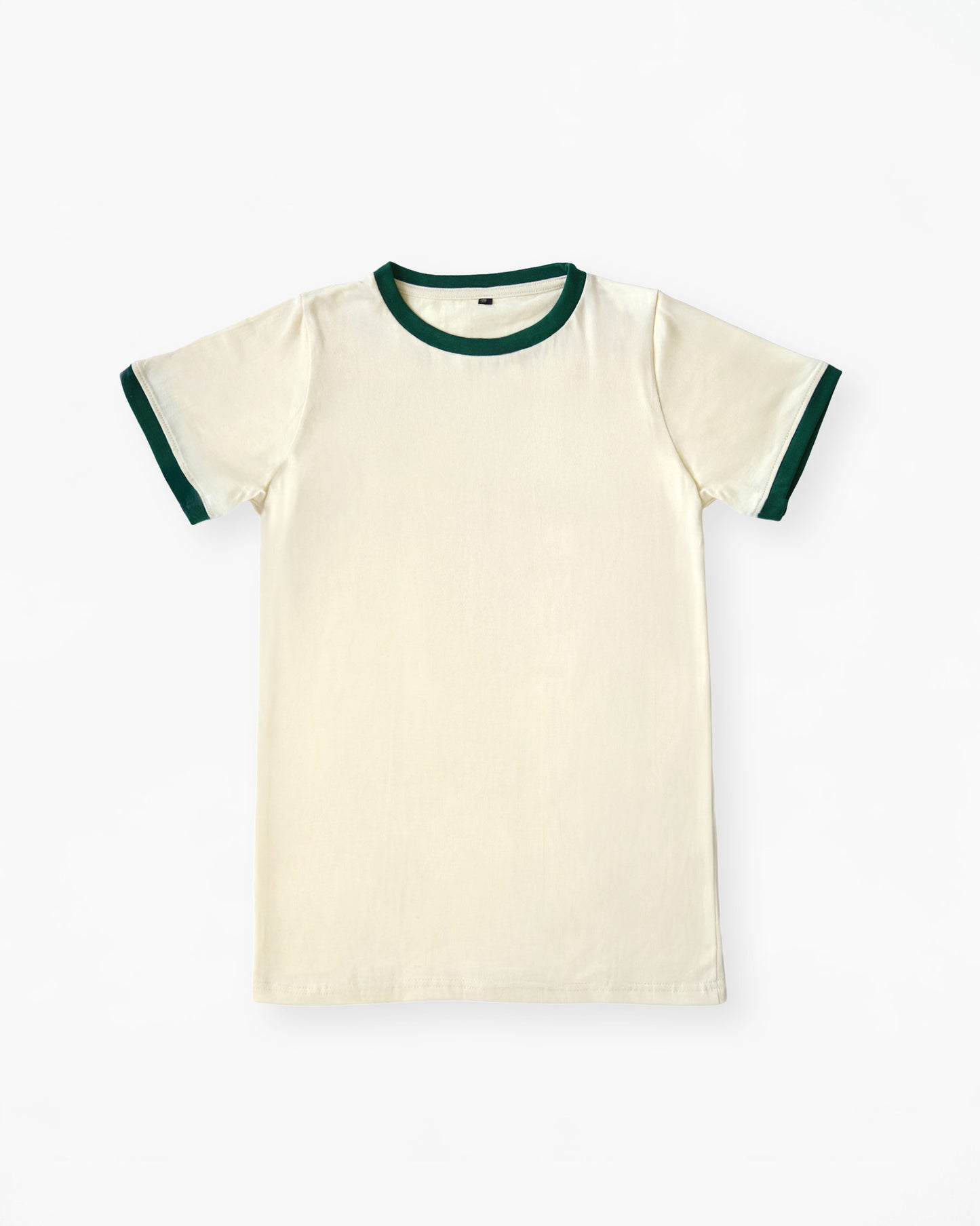 Rib Ringer Tee - Ivory × Green