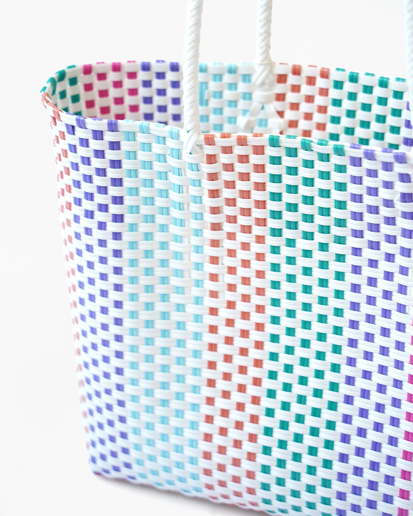 Colorblock Woven Market Bag