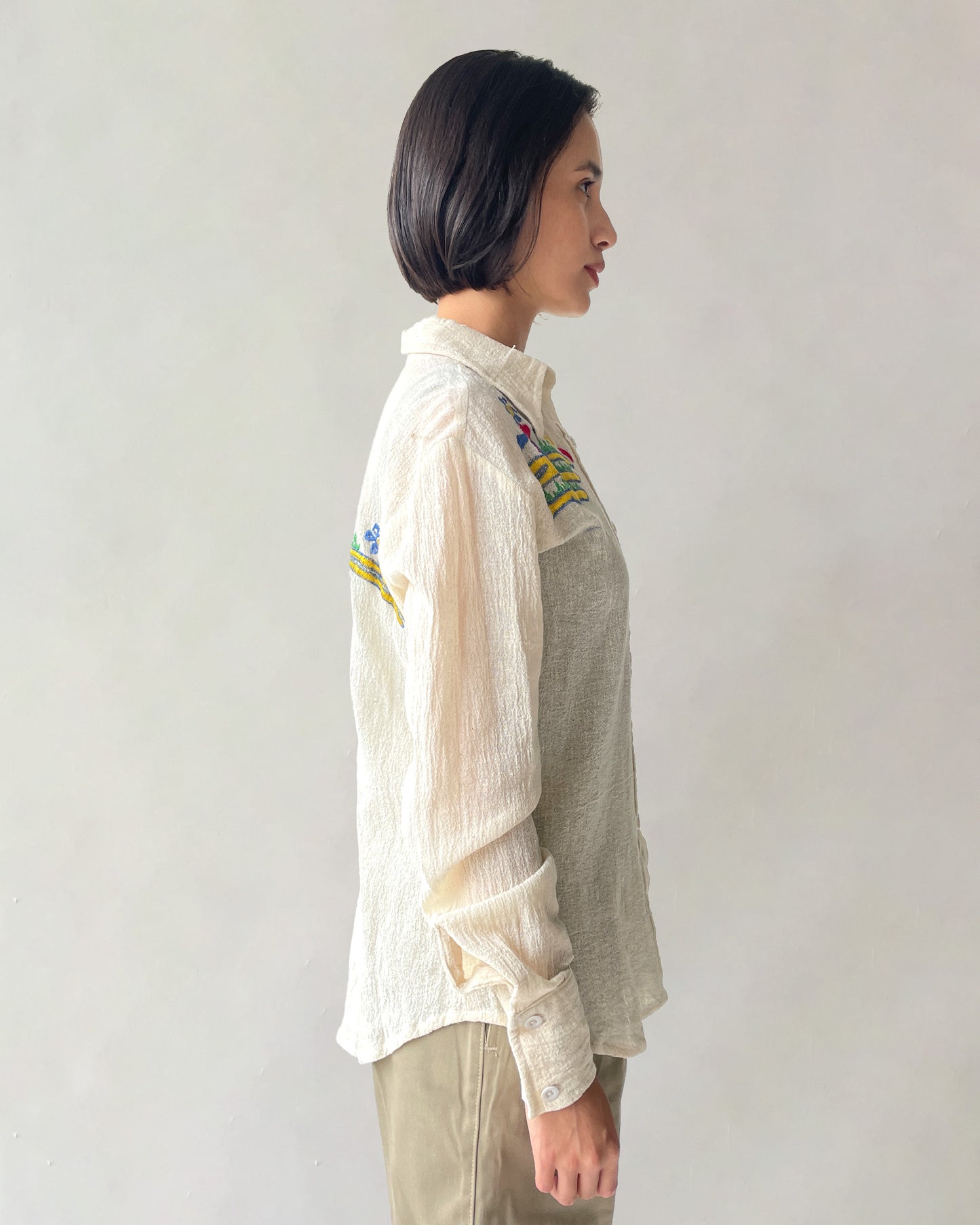 70's Hand Embroidered Gauze Shirts