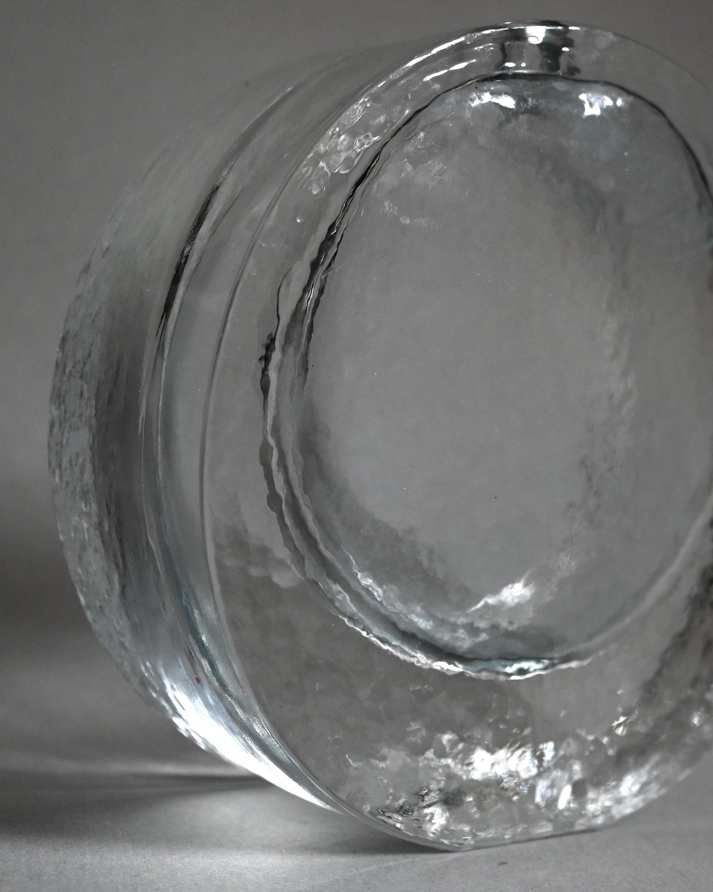 60's Walther Glas Round Block Glass Vase