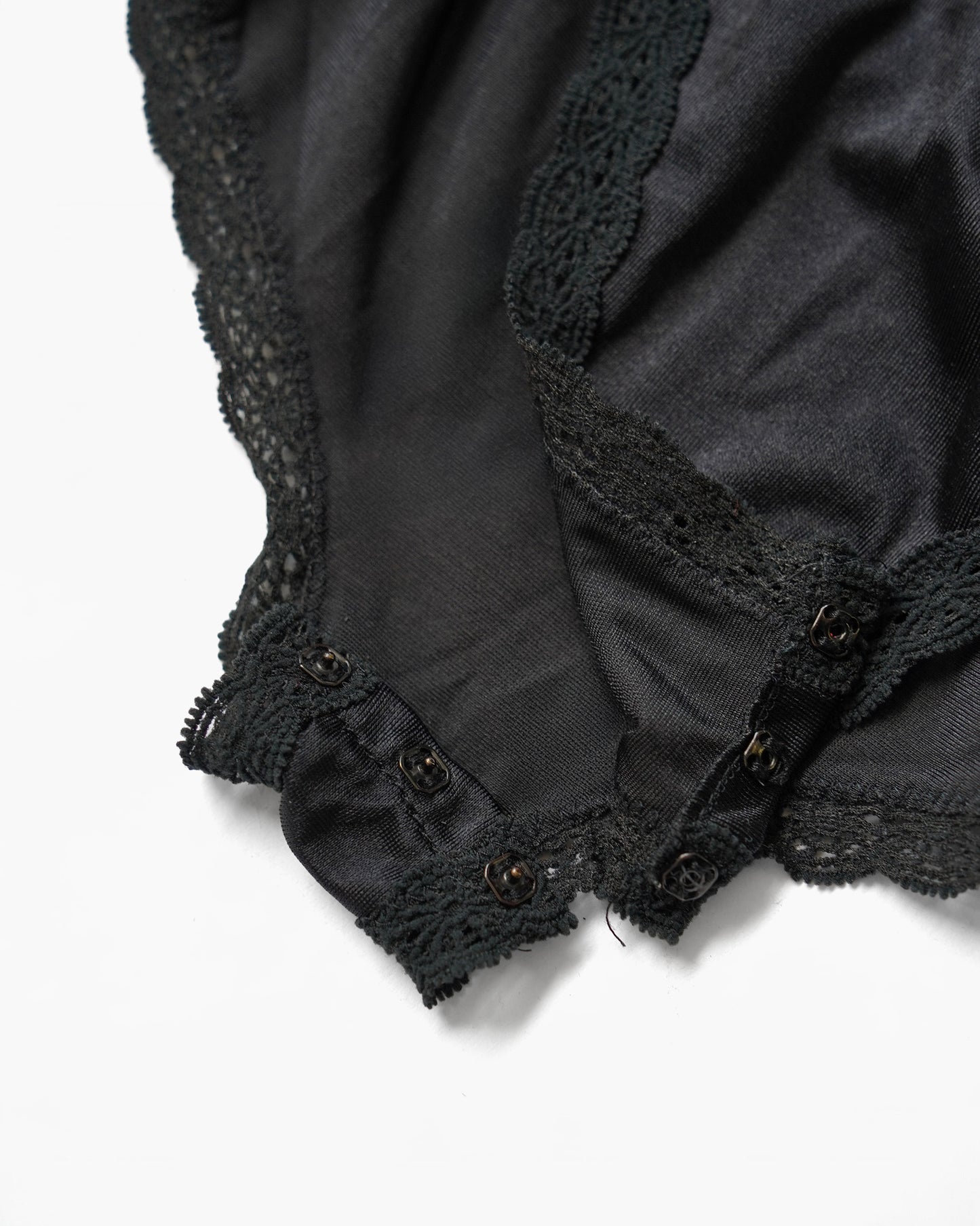 Black Lace Bodysuit with Snap Closure