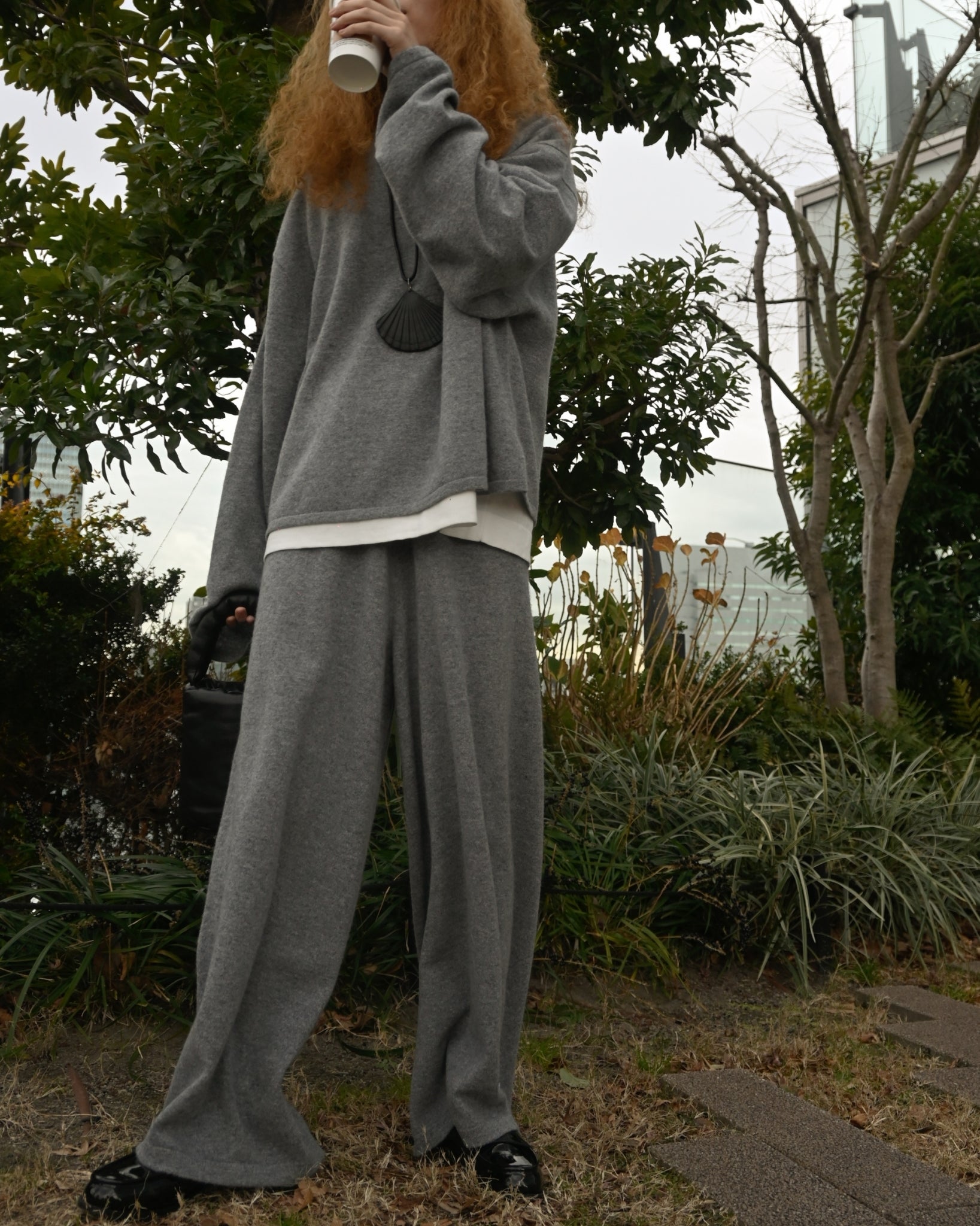 404 100% Cashmere Loose Sweater - Gray