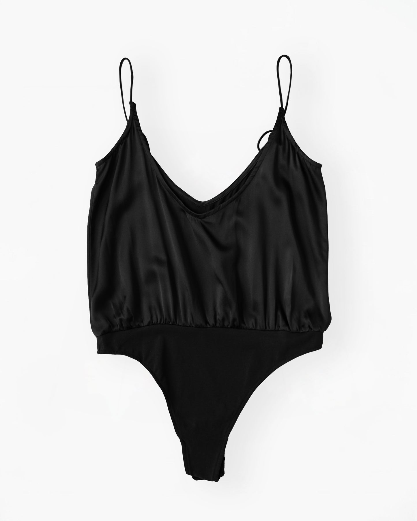 Silk Camisole Bodysuits - Black