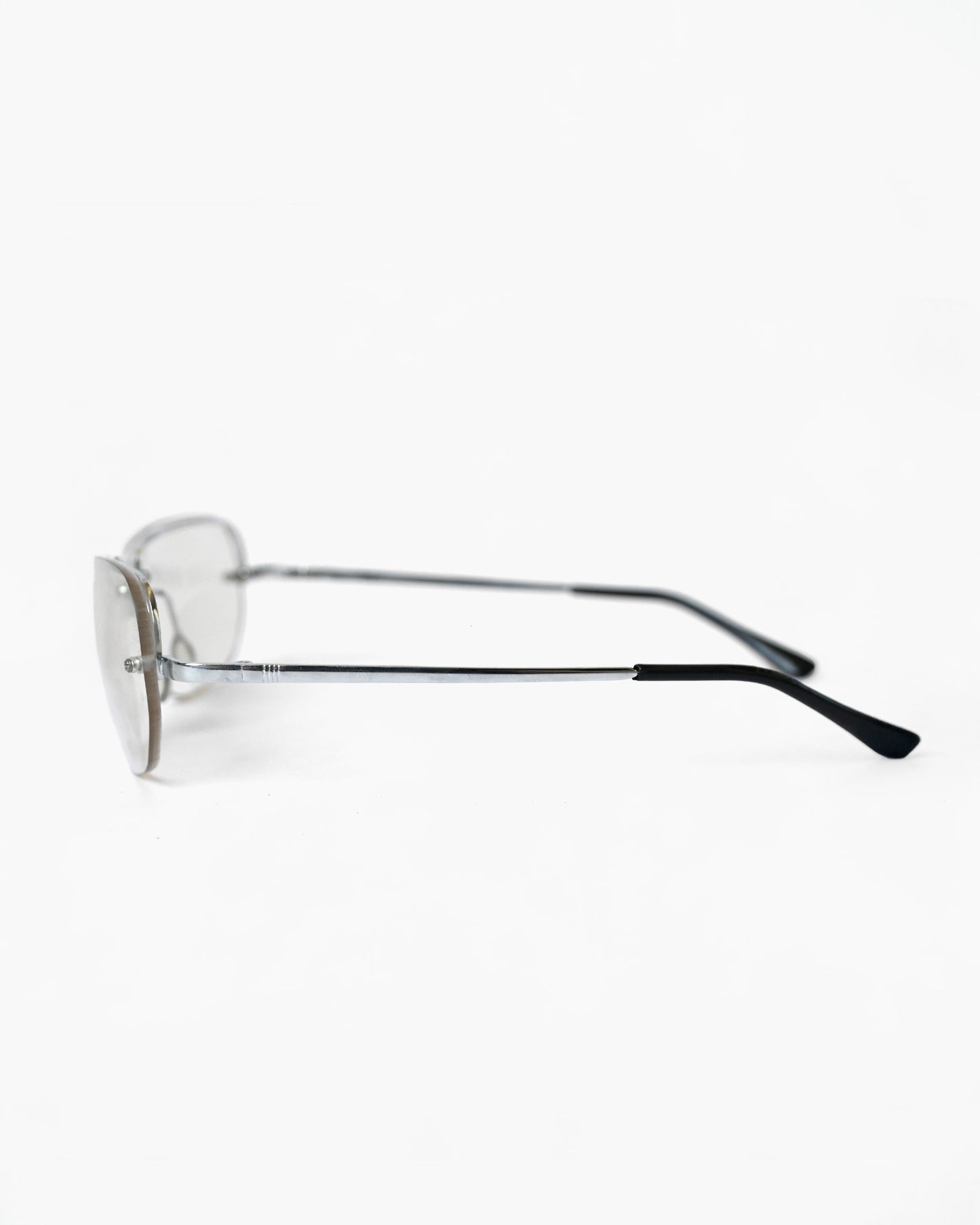 NOS 90s Clear Frameless Sunglasses - Silver