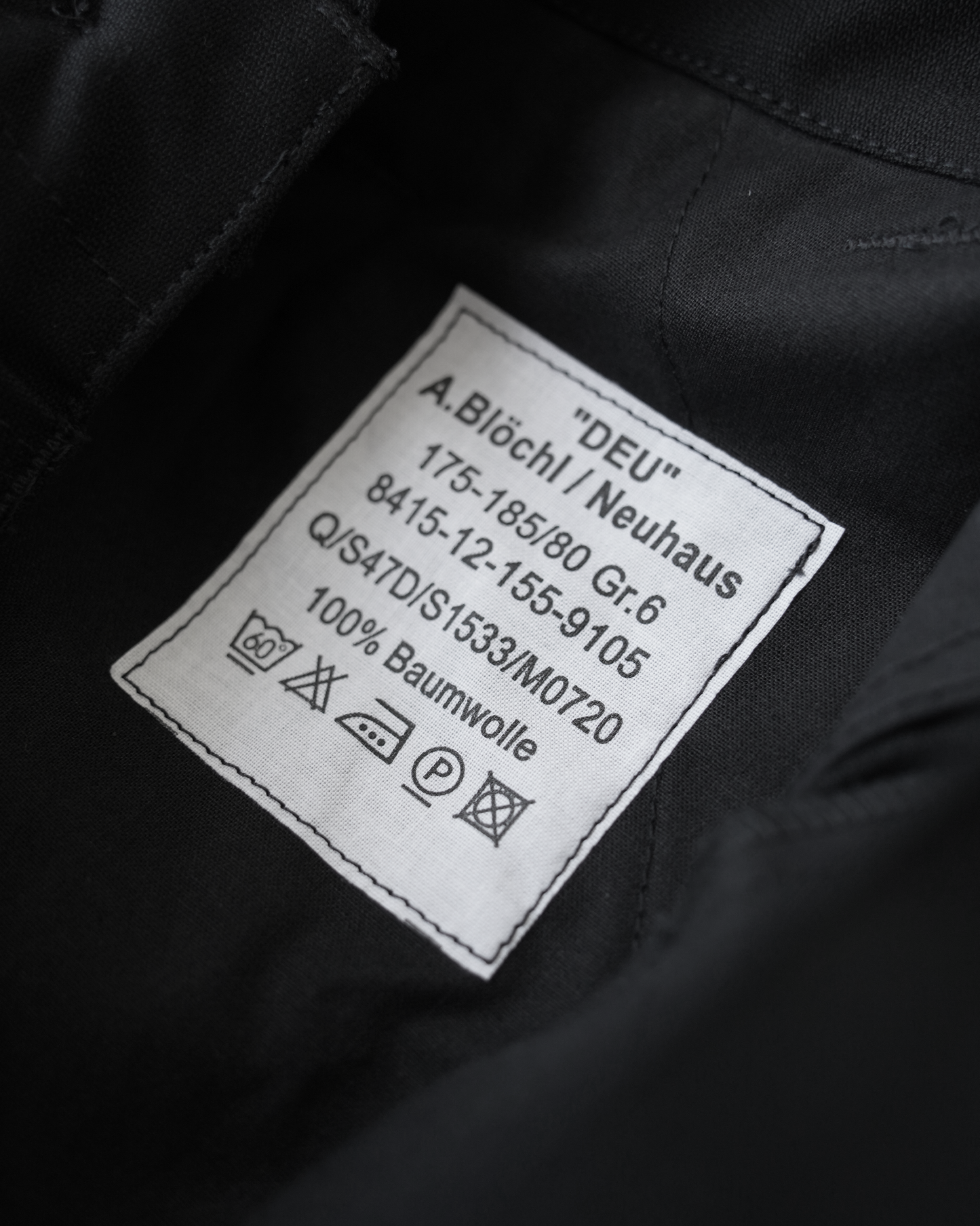 German Army Black Cargo Shorts