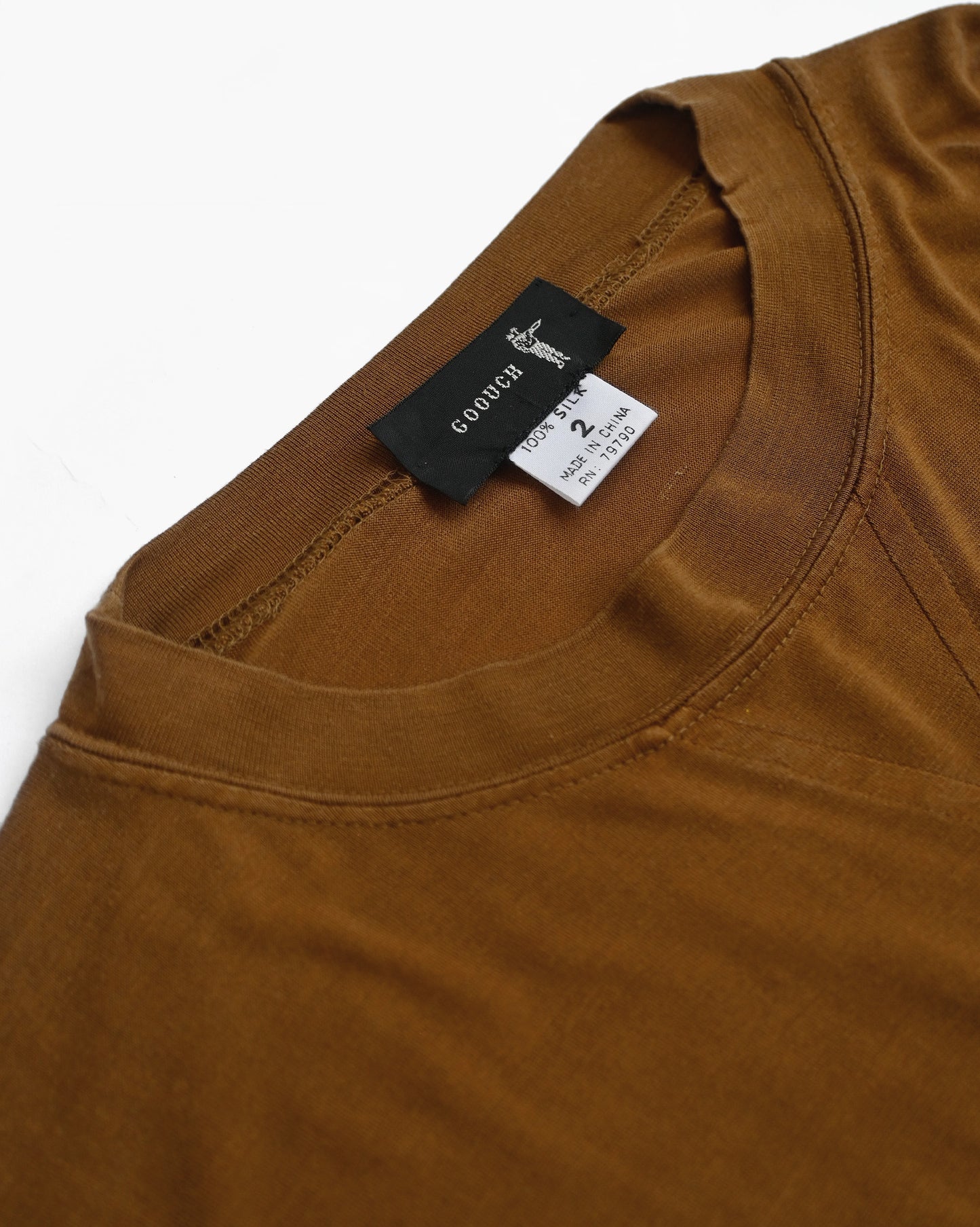 "GOOUCH" 100% Silk Front V T-shirts