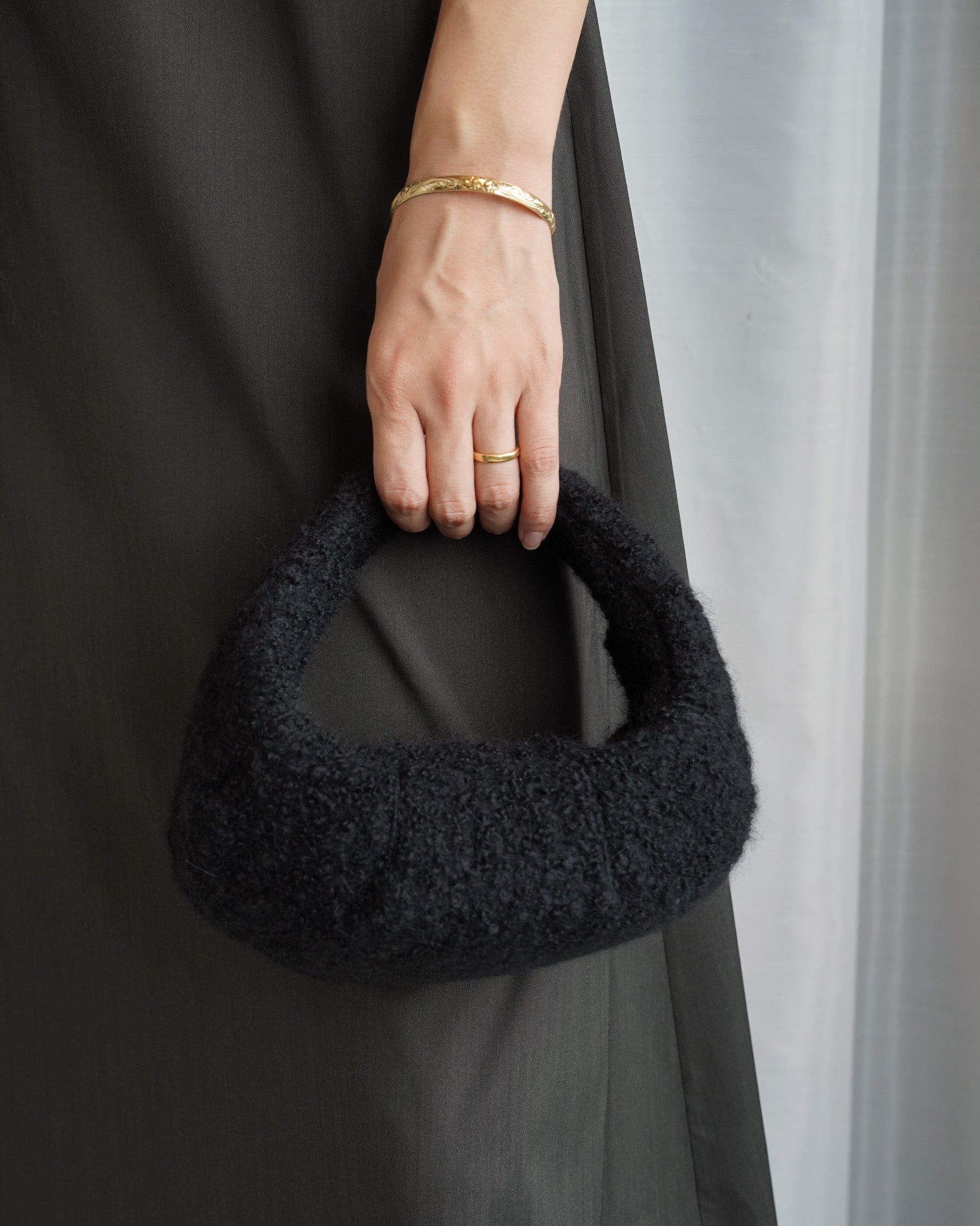 EBONY BLACK MINI MOON BAG
